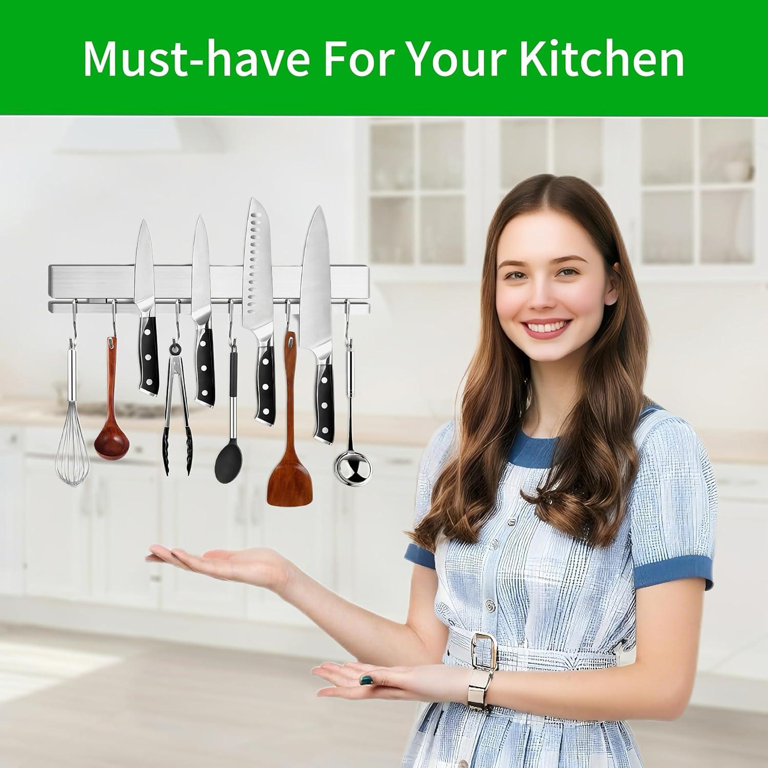 Soporte Magnético para Cuchillos YIIYIIN 30.48 cm Acero Inoxidable