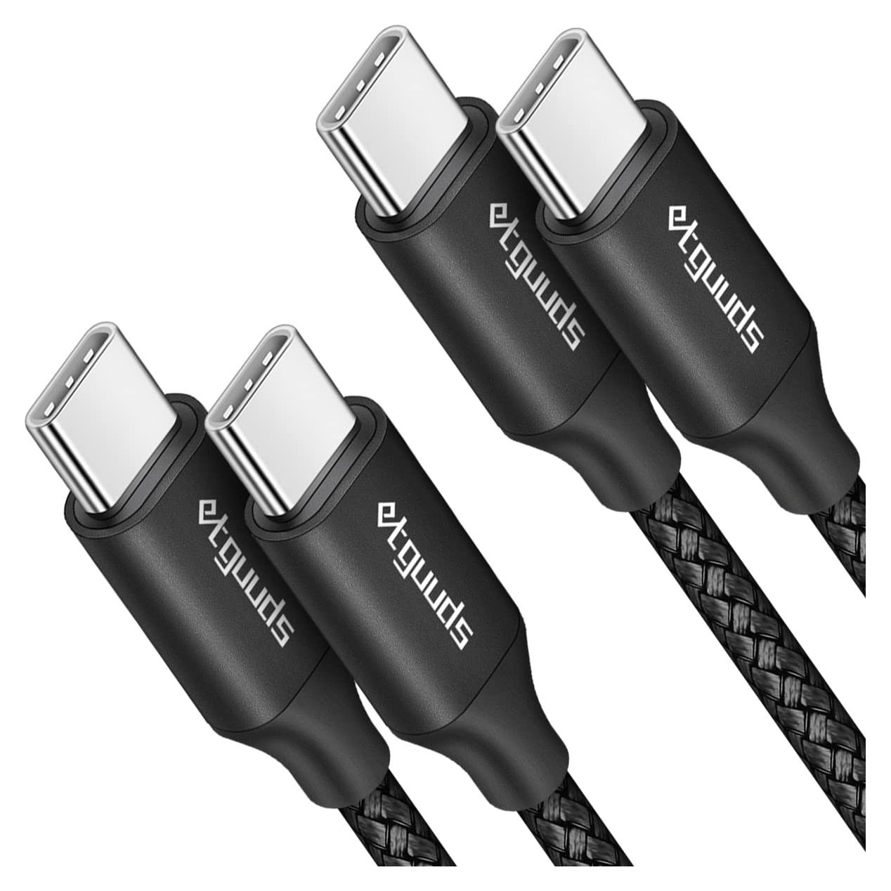 Cable USB C a USB C 3m Etguuds 60W Carga Rápida 2-Pack