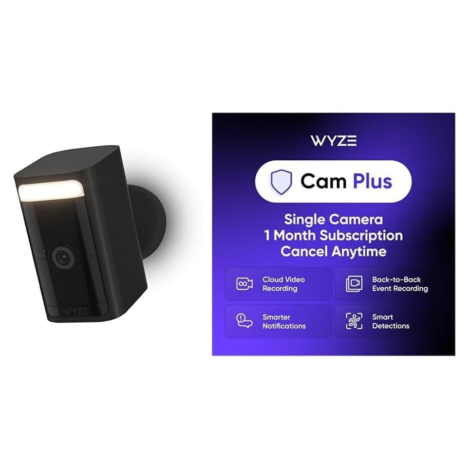 Cámara de Batería WYZE Pro Negra 2K HD con Cam Plus Mensual