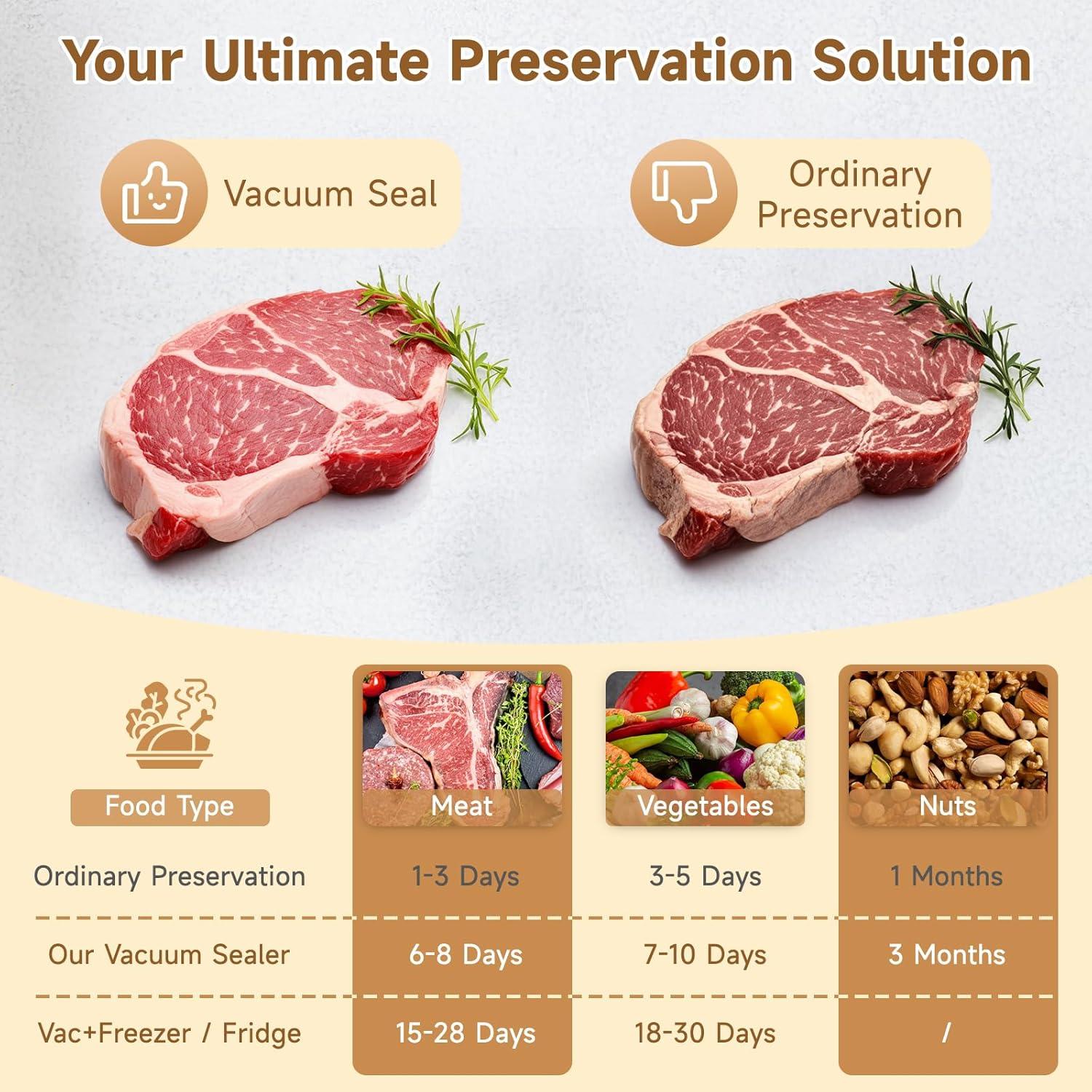 Sellador al vacío Modone Beige + 15 bolsas reutilizables