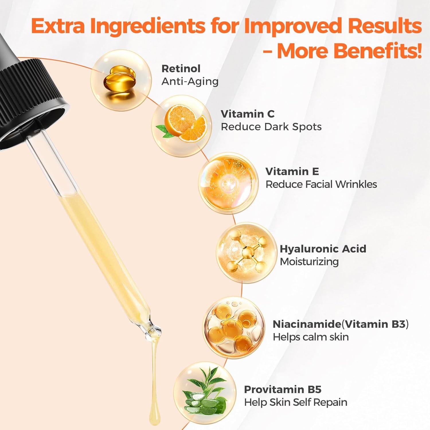 Suero de Retinol 2.5% 1SUEROS con Ácido Hialurónico 30ml x2