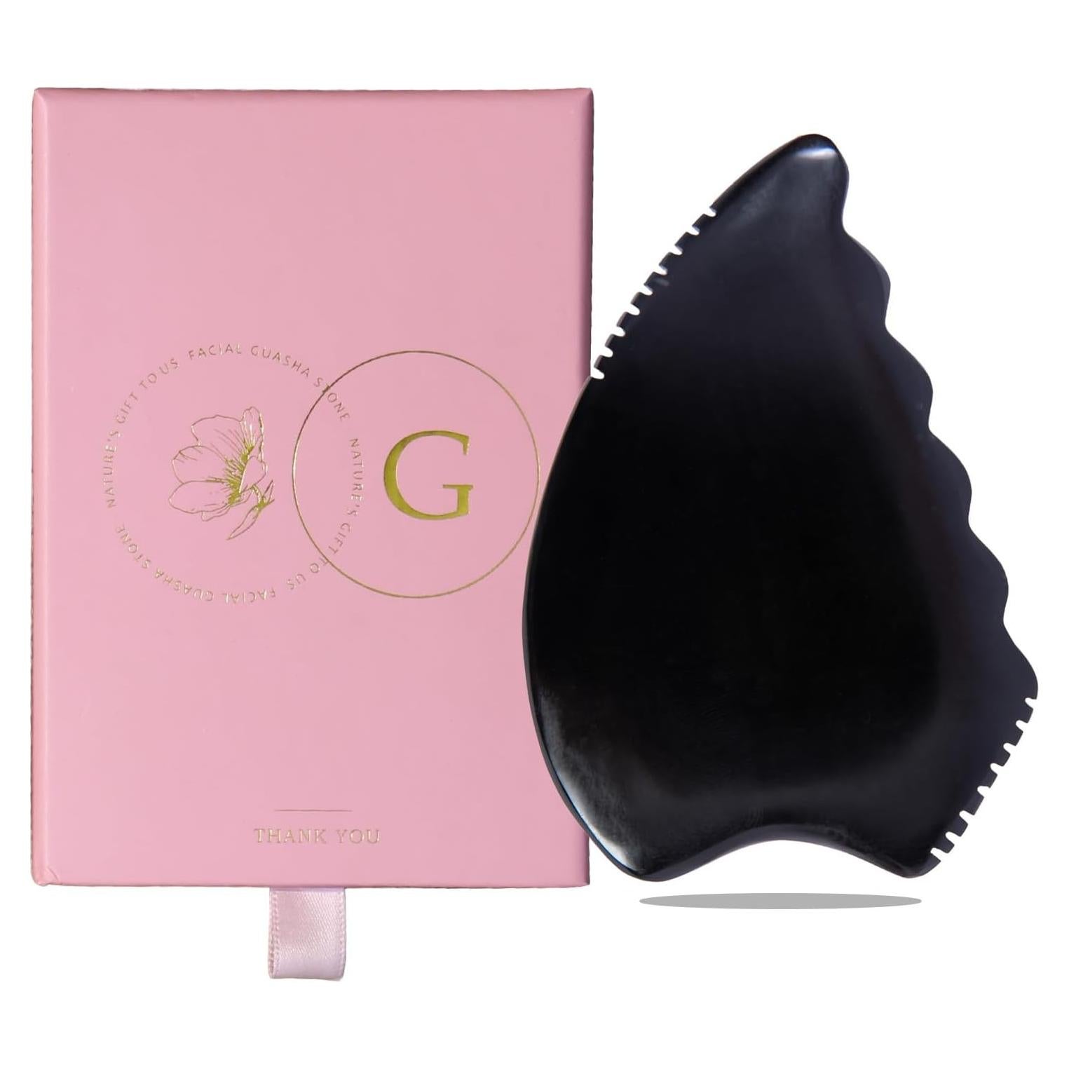 Herramienta de Masaje Facial Gua Sha Yuanchupin - Piedra Bian Natural