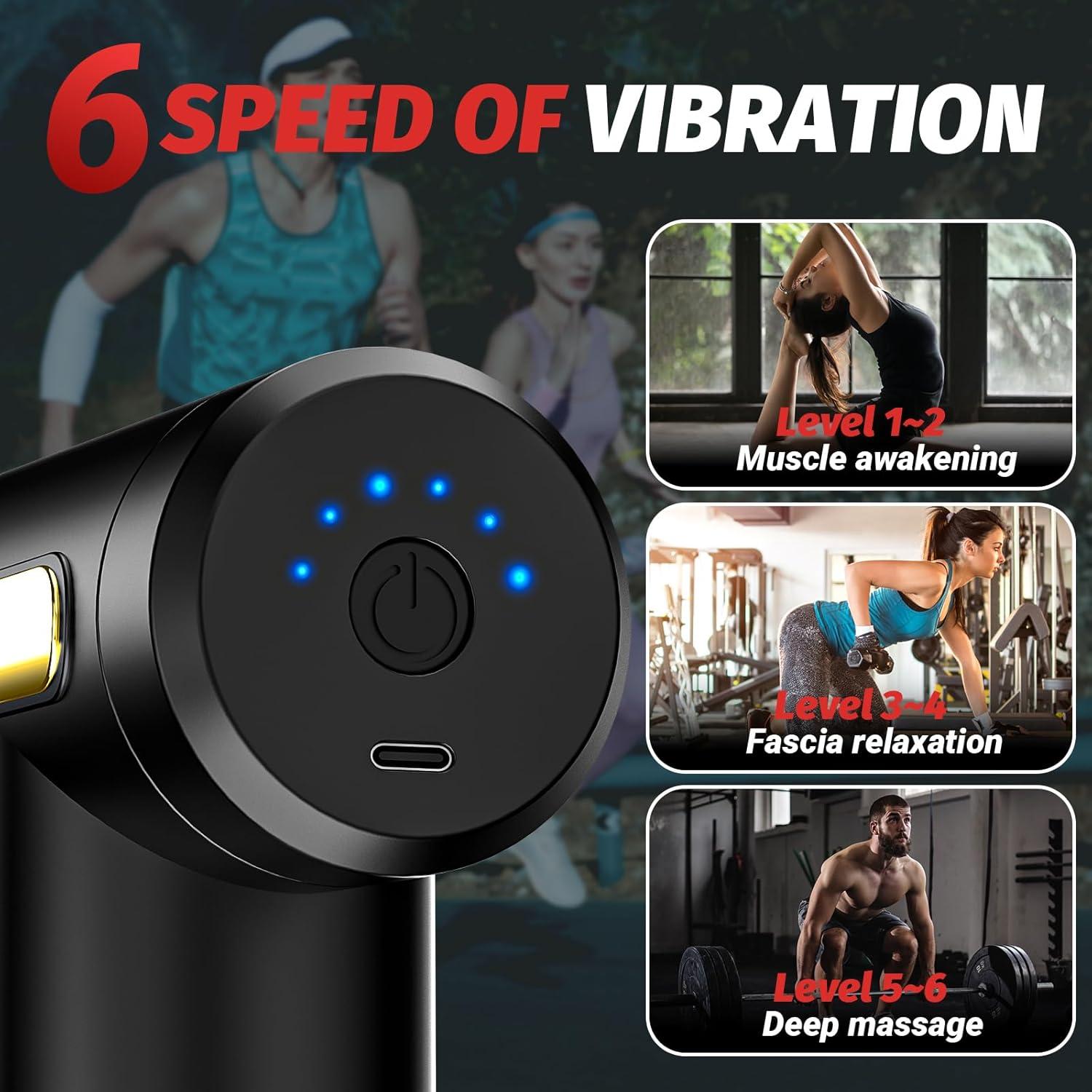 Pistola de Masaje Brantefa BX-720 Portátil 0.45kg Negro