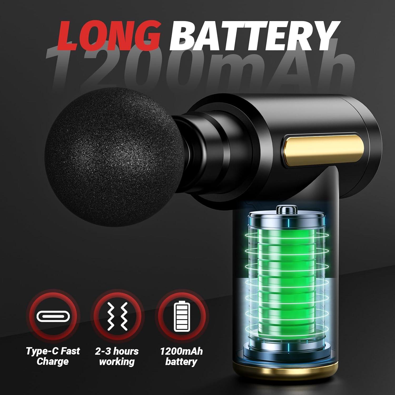 Pistola de Masaje Brantefa BX-720 Portátil 0.45kg Negro