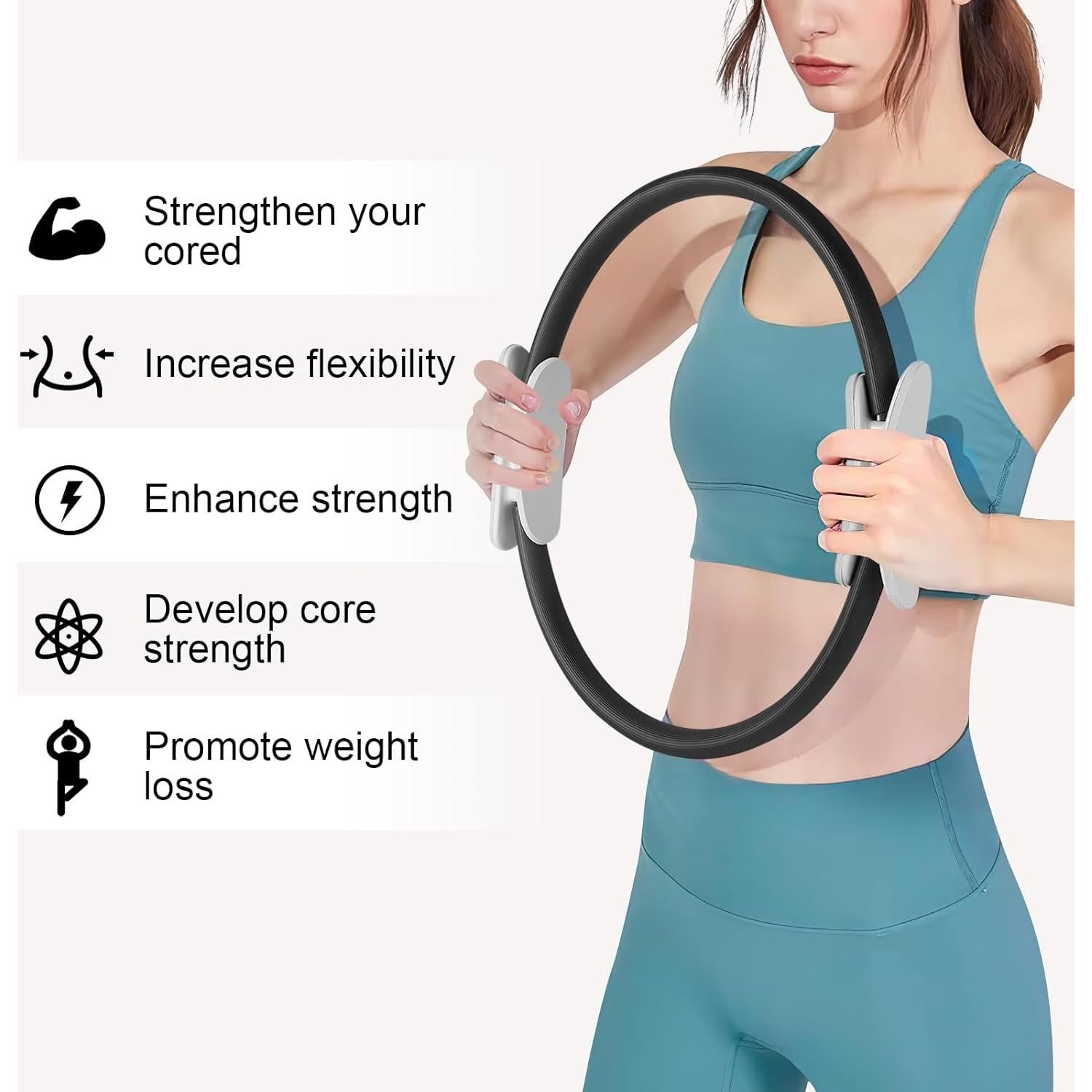 Anillo de Pilates Quorvella 38.1 cm con Mangos Acolchados