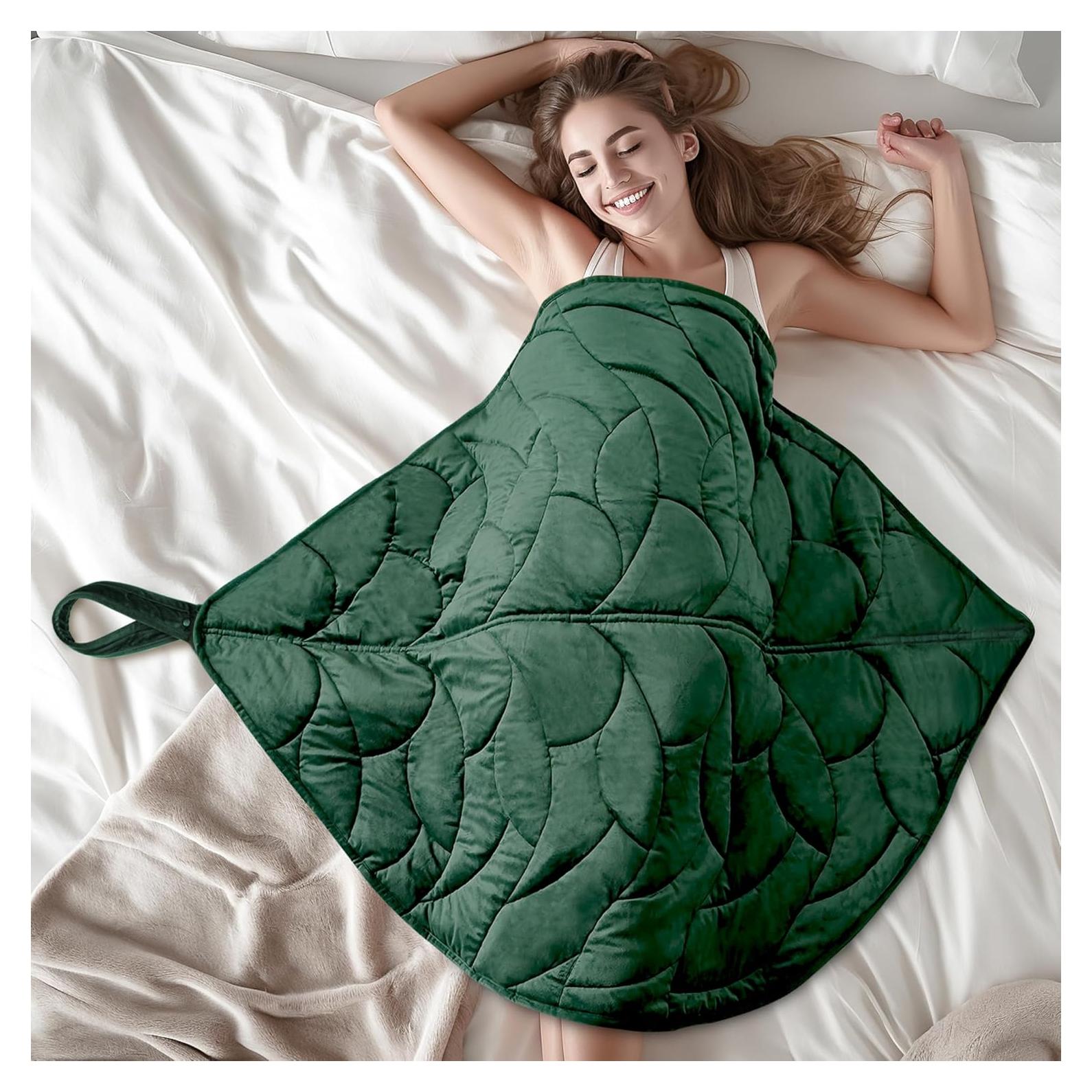 Manta con peso KAWBIYJ 3.18 kg 101.6x177.8 cm Verde