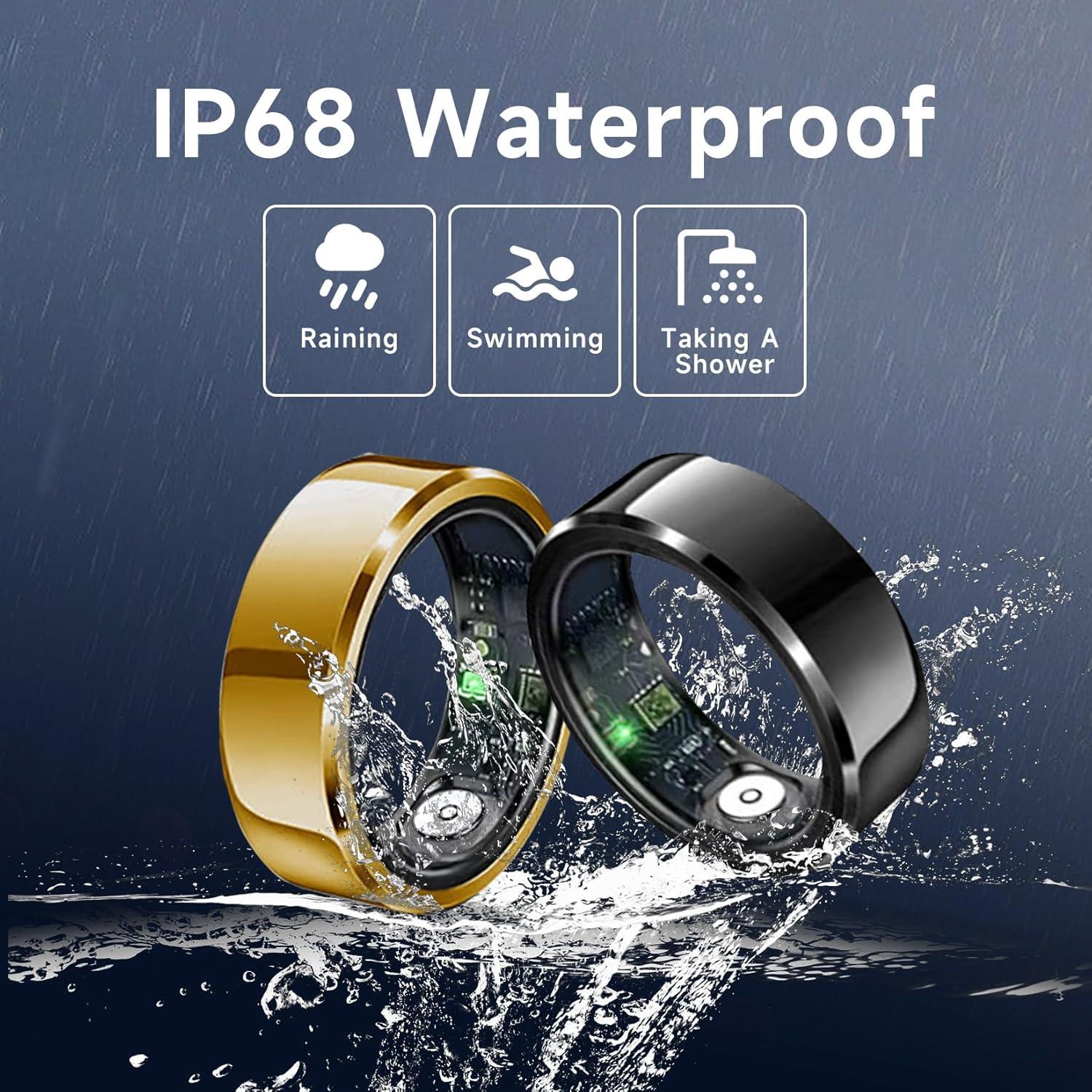 Anillo Inteligente CHAMPOWER Talla 10 Negro Monitor Fitness