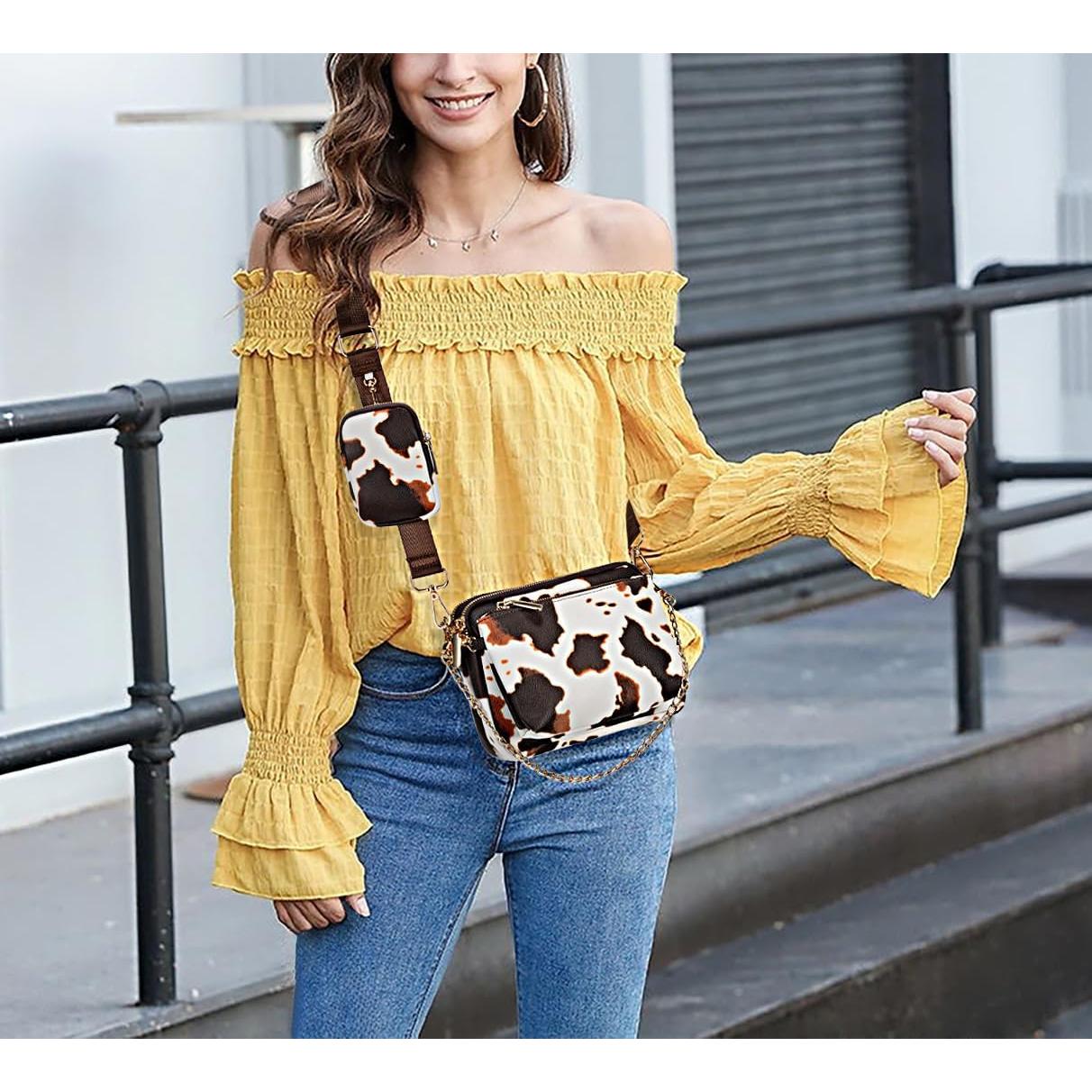 Bolso Cruzado UTO para Mujeres 3 en 1 Cuero Sintético