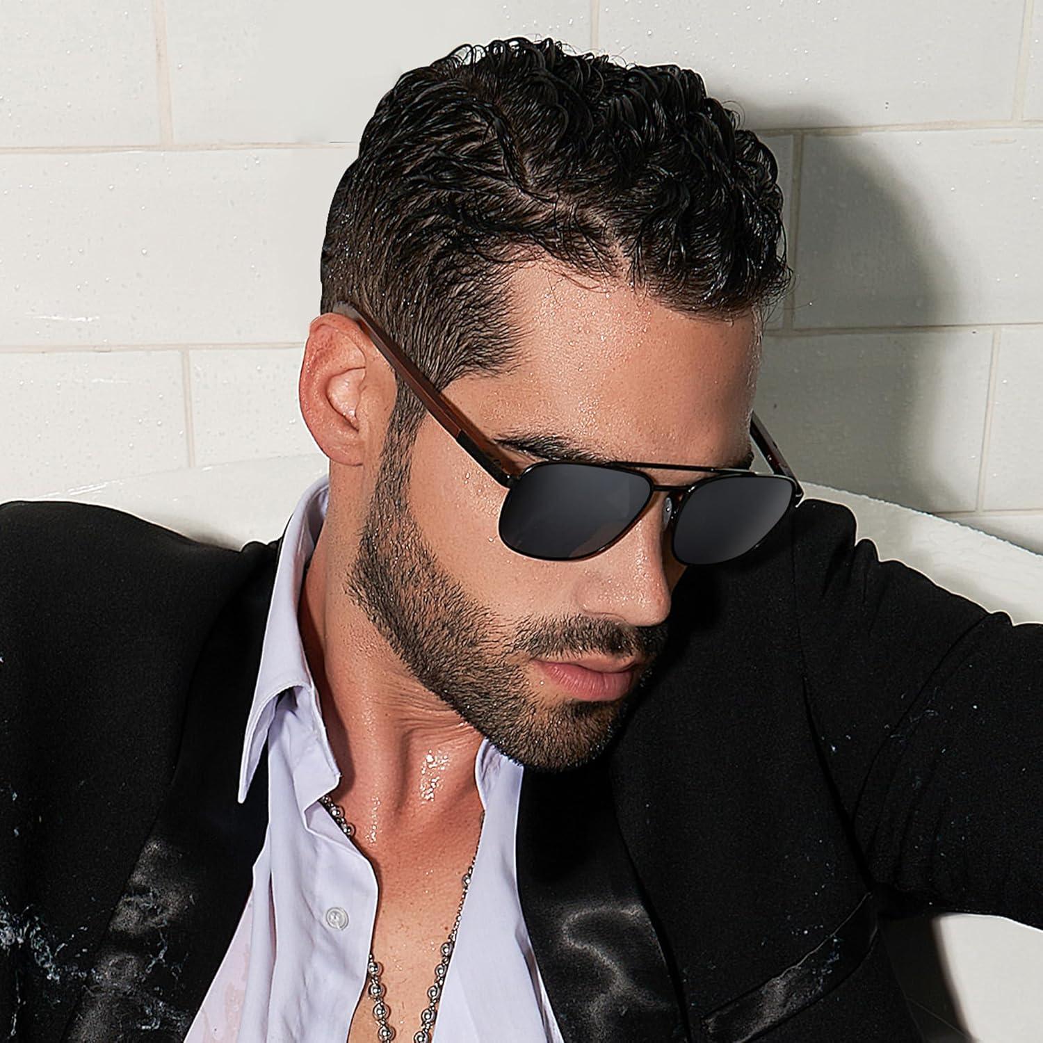 Gafas de sol aviador Zenottic de madera polarizadas UV400