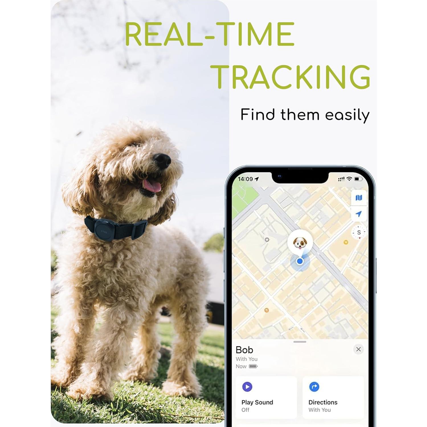 Collar Rastreador GPS para Perros y Gatos TRESBUNNY Negro