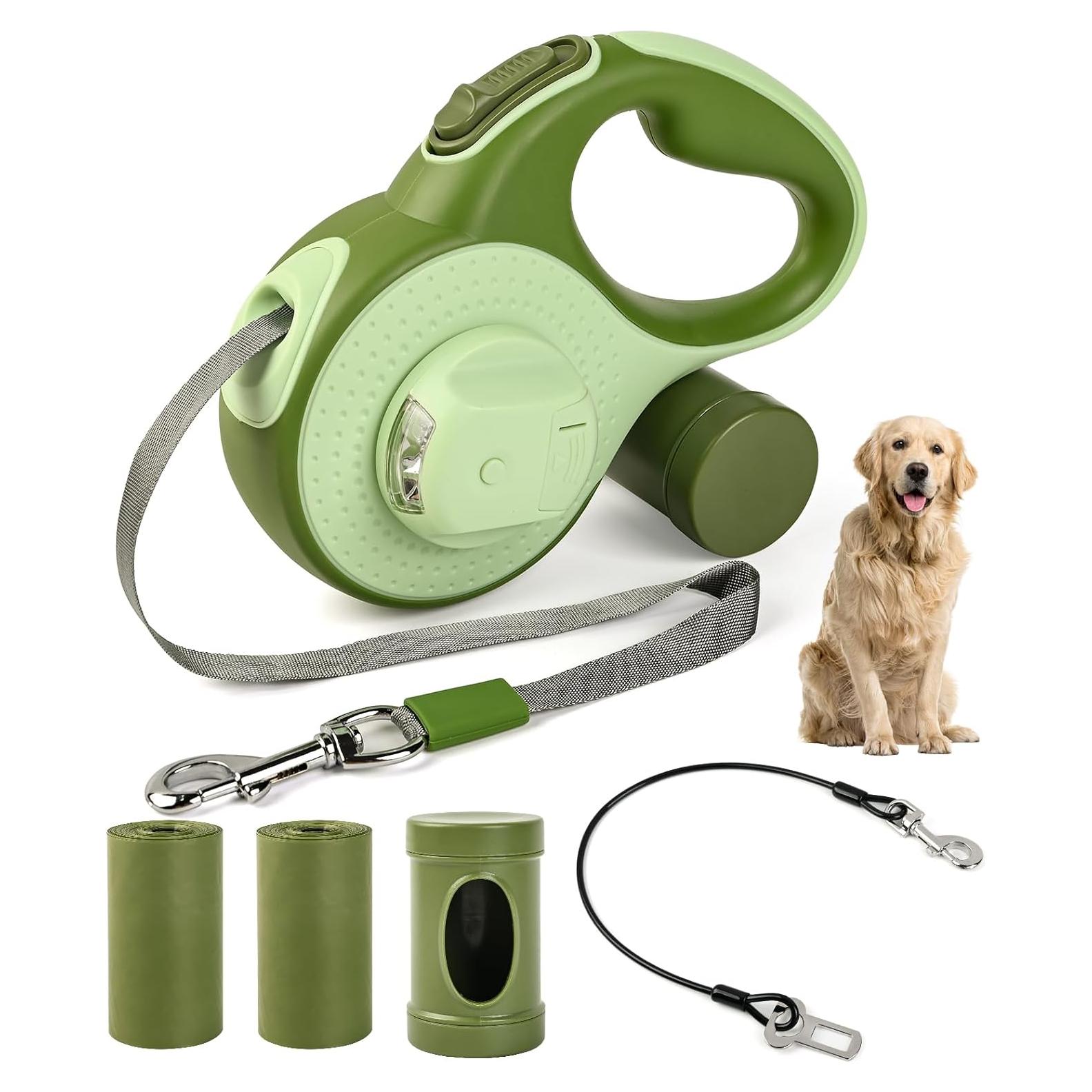 Correa Retráctil ODRIEW 4.88m para Perros hasta 34kg Verde