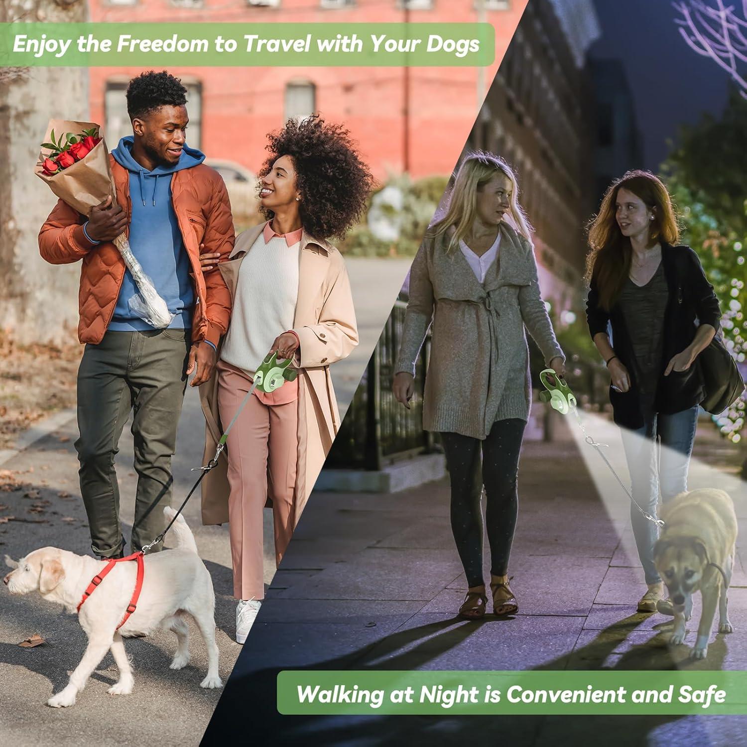 Correa Retráctil ODRIEW 4.88m para Perros hasta 34kg Verde