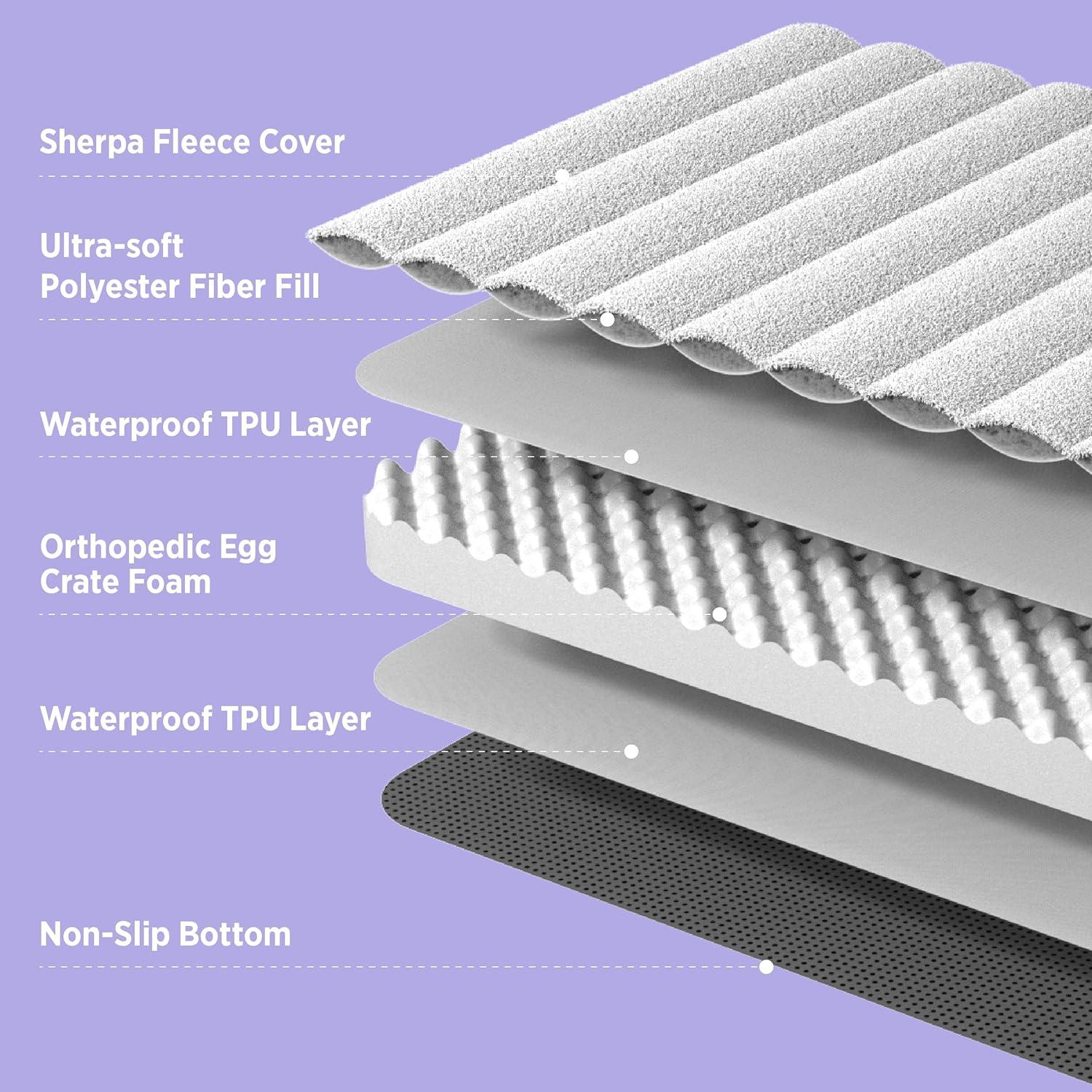 Cama Ortopédica para Perros Pequeños Bedsure 61x46 cm Crema