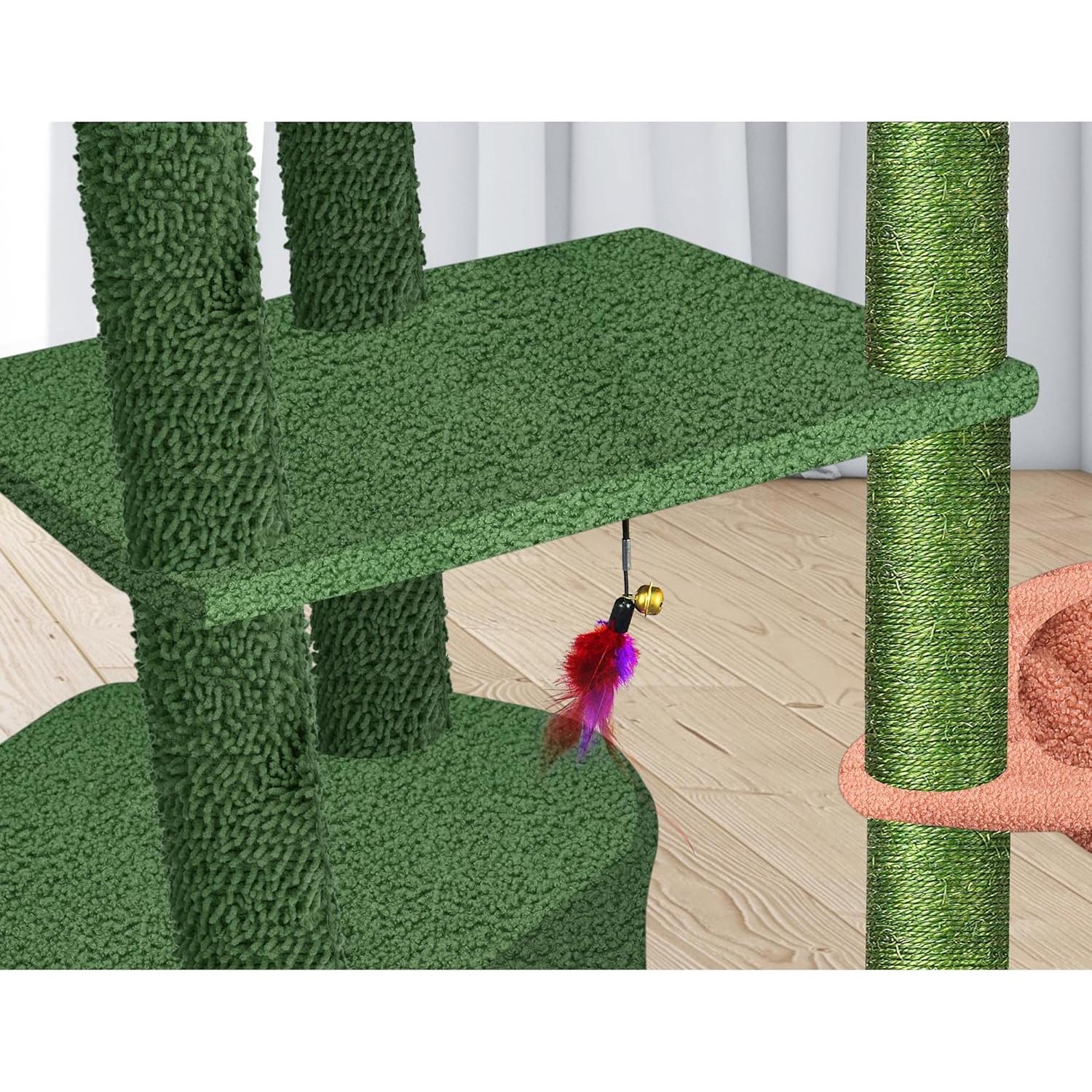 Árbol para Gatos Grande Wang Xin con Condominio y Hamacas Verde