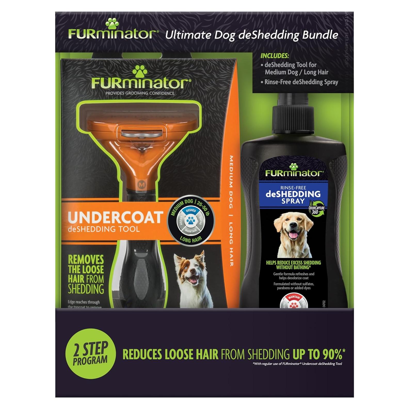 FURminator Paquete Ultimate de Deshedding para Perros Medianos Pelo Largo