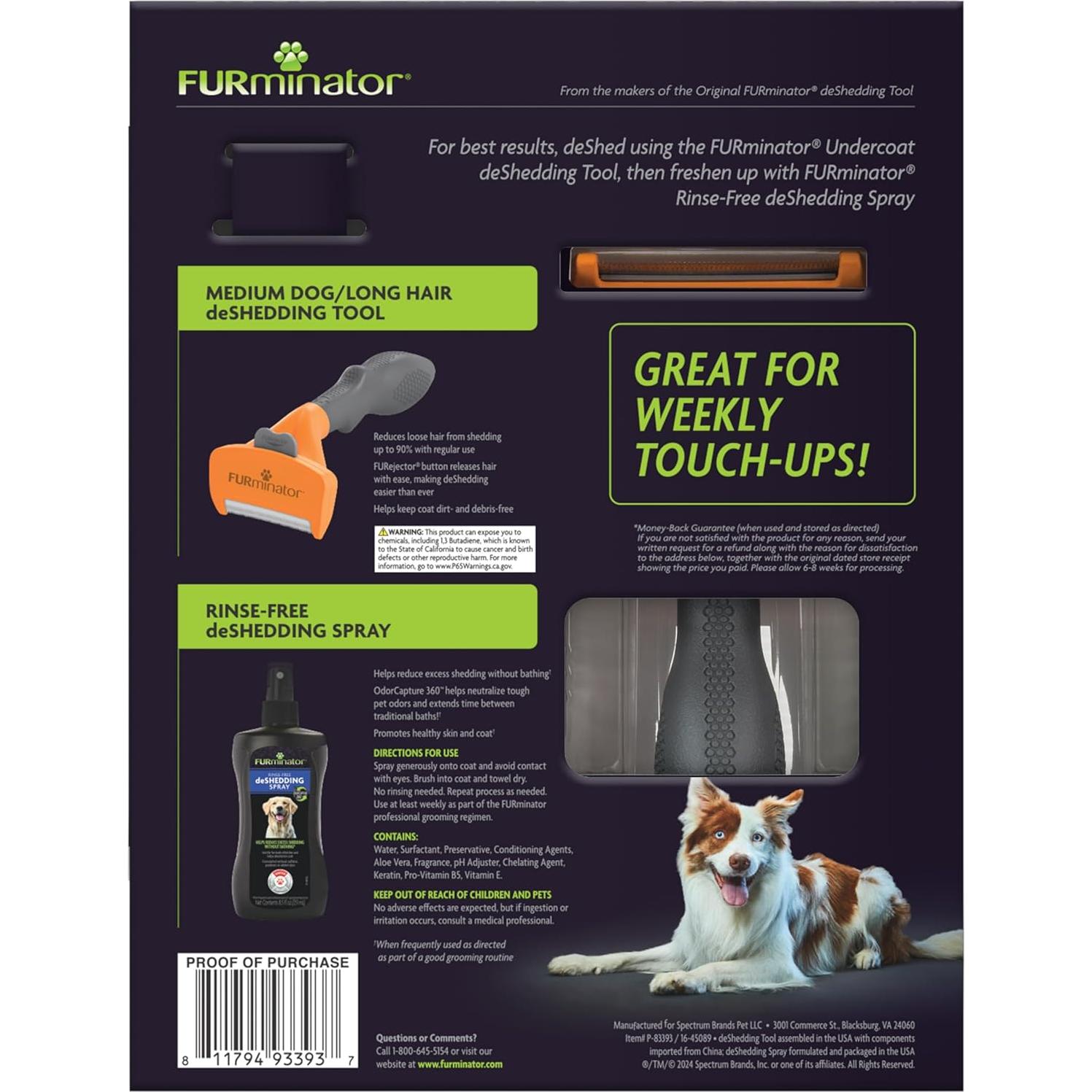 FURminator Paquete Ultimate de Deshedding para Perros Medianos Pelo Largo