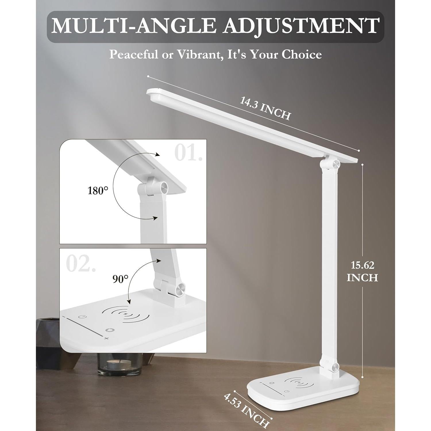 Lámpara de Escritorio LED Faithorse T02-WH 21W Carga Inalámbrica