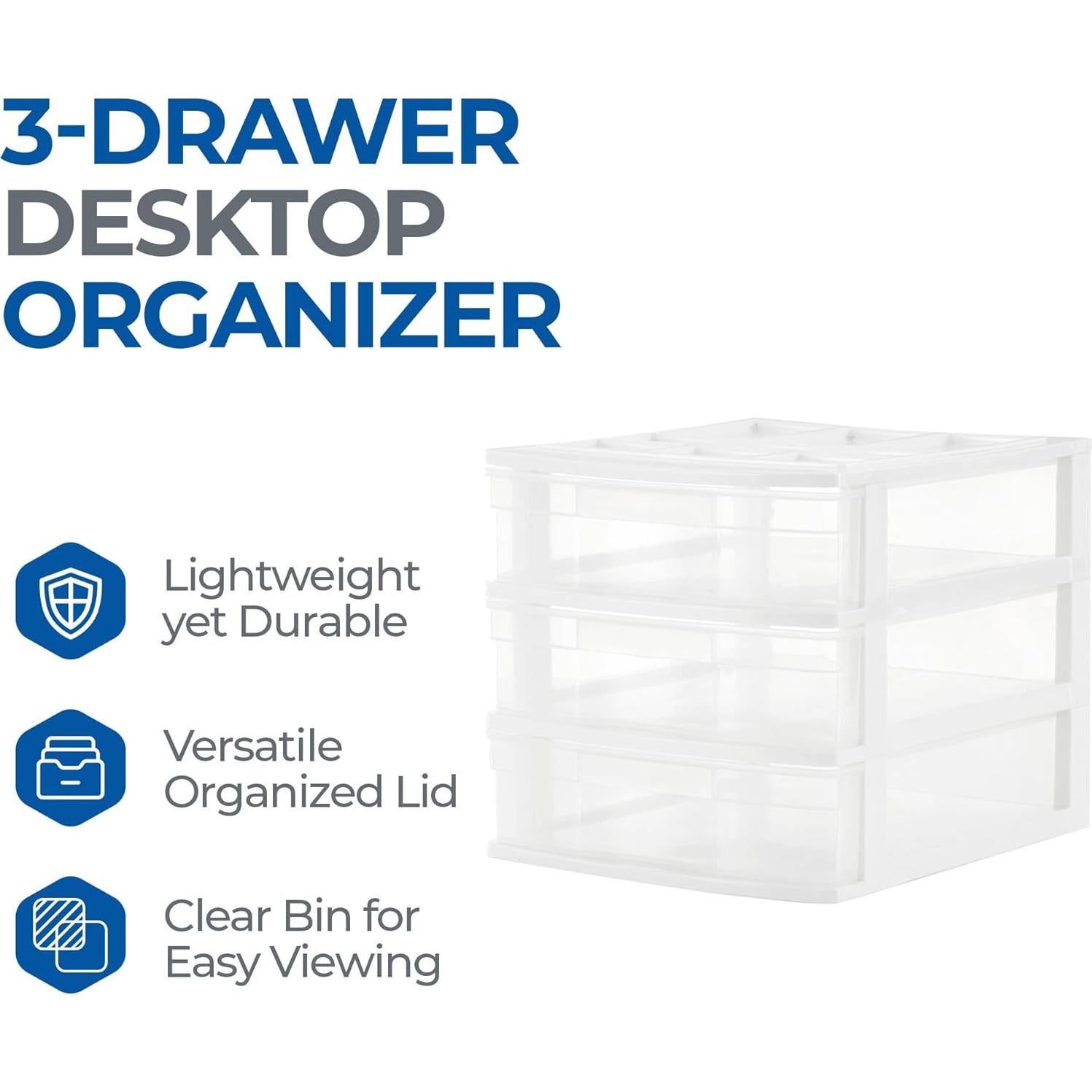 Organizador de Escritorio Gracious Living 3 Cajones Blanco