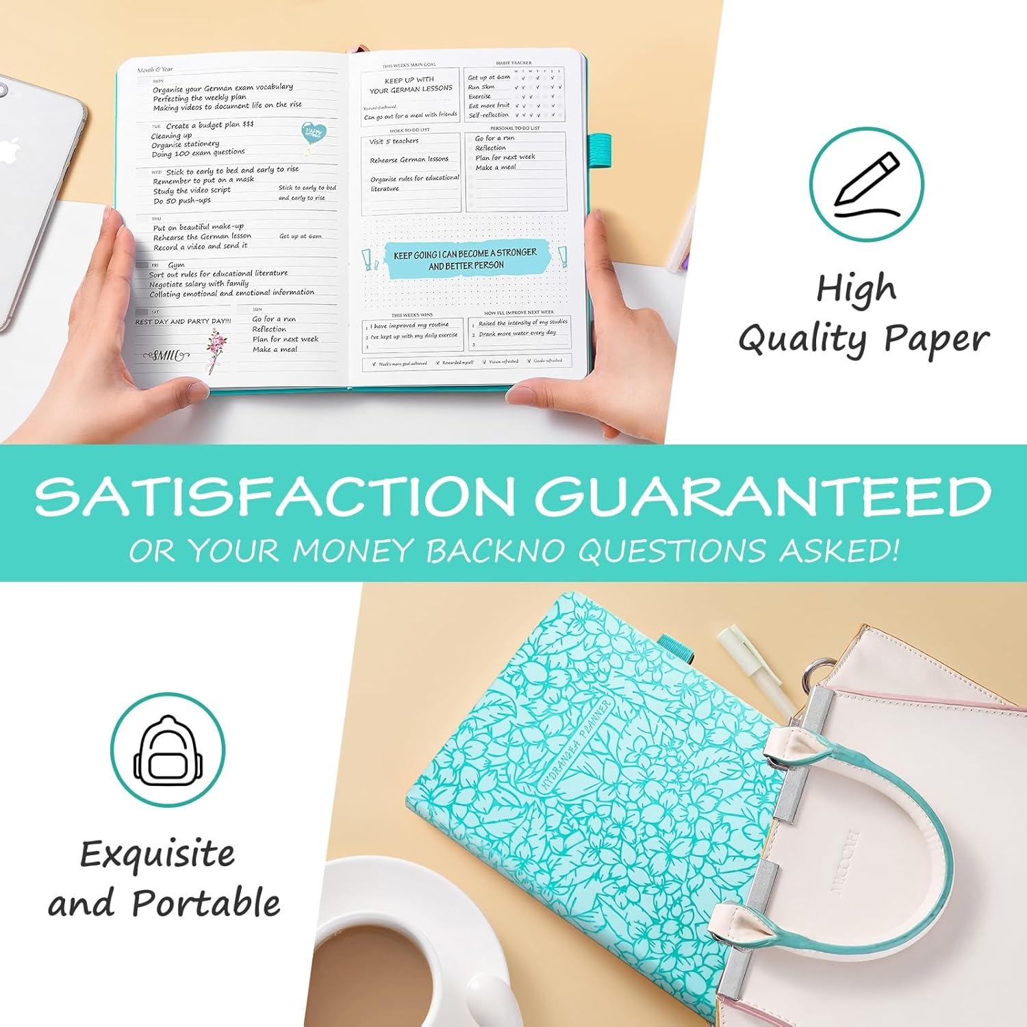 Planificador Semanal y Mensual WZFFPAOJ A5 Sin Fecha Cian