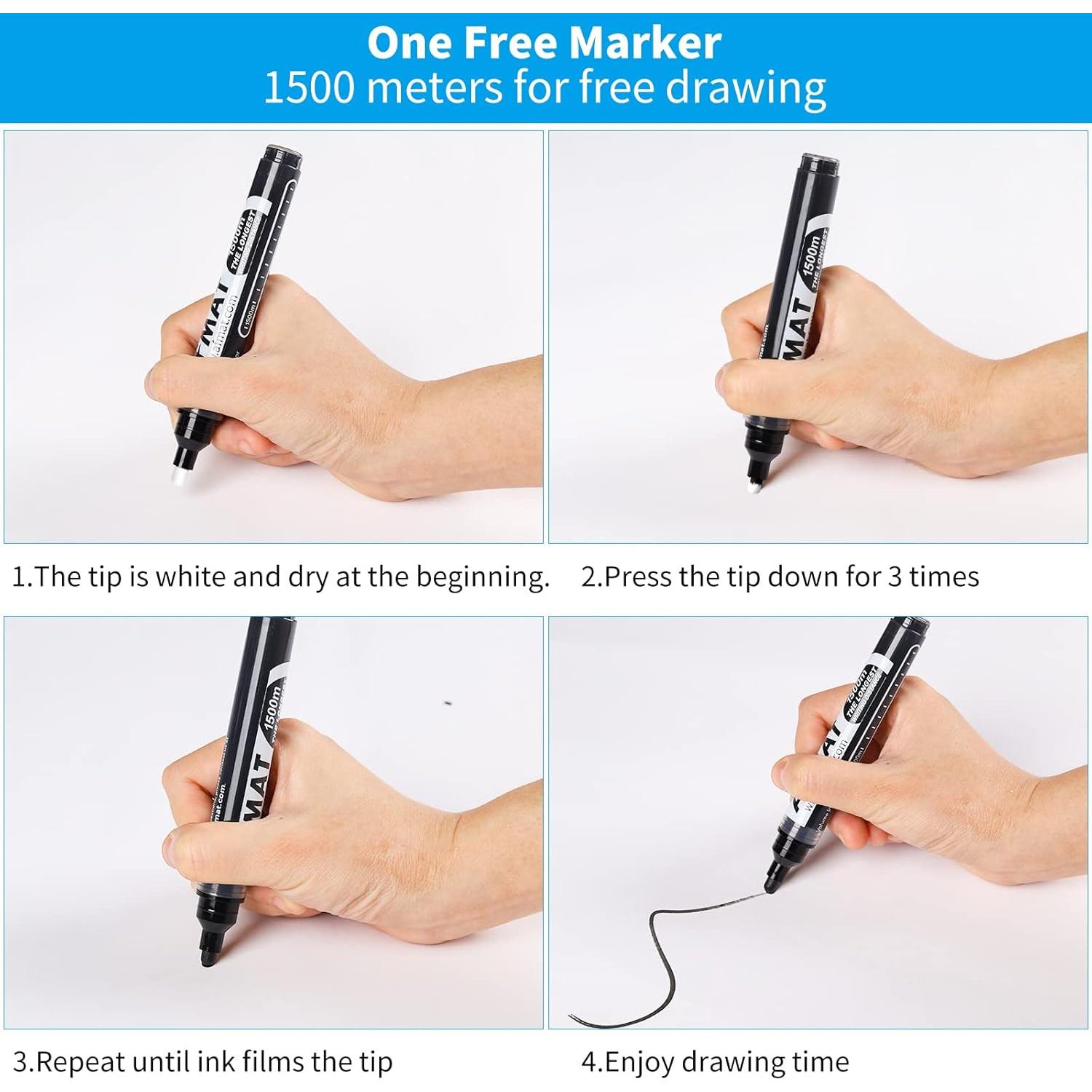 Papel de Pizarra Blanca AFMAT WS40 0.44 m x 0.91 m con Marcador