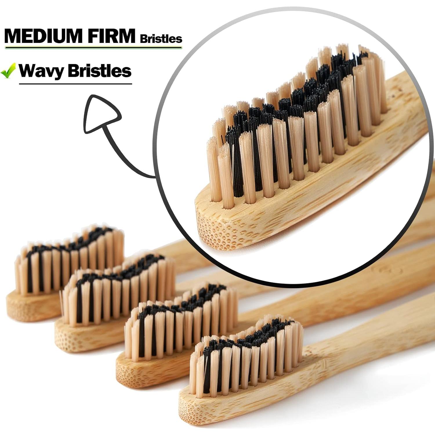 10 Cepillos de Dientes de Bambú Paeyaer Suave y Medio Ecológicos