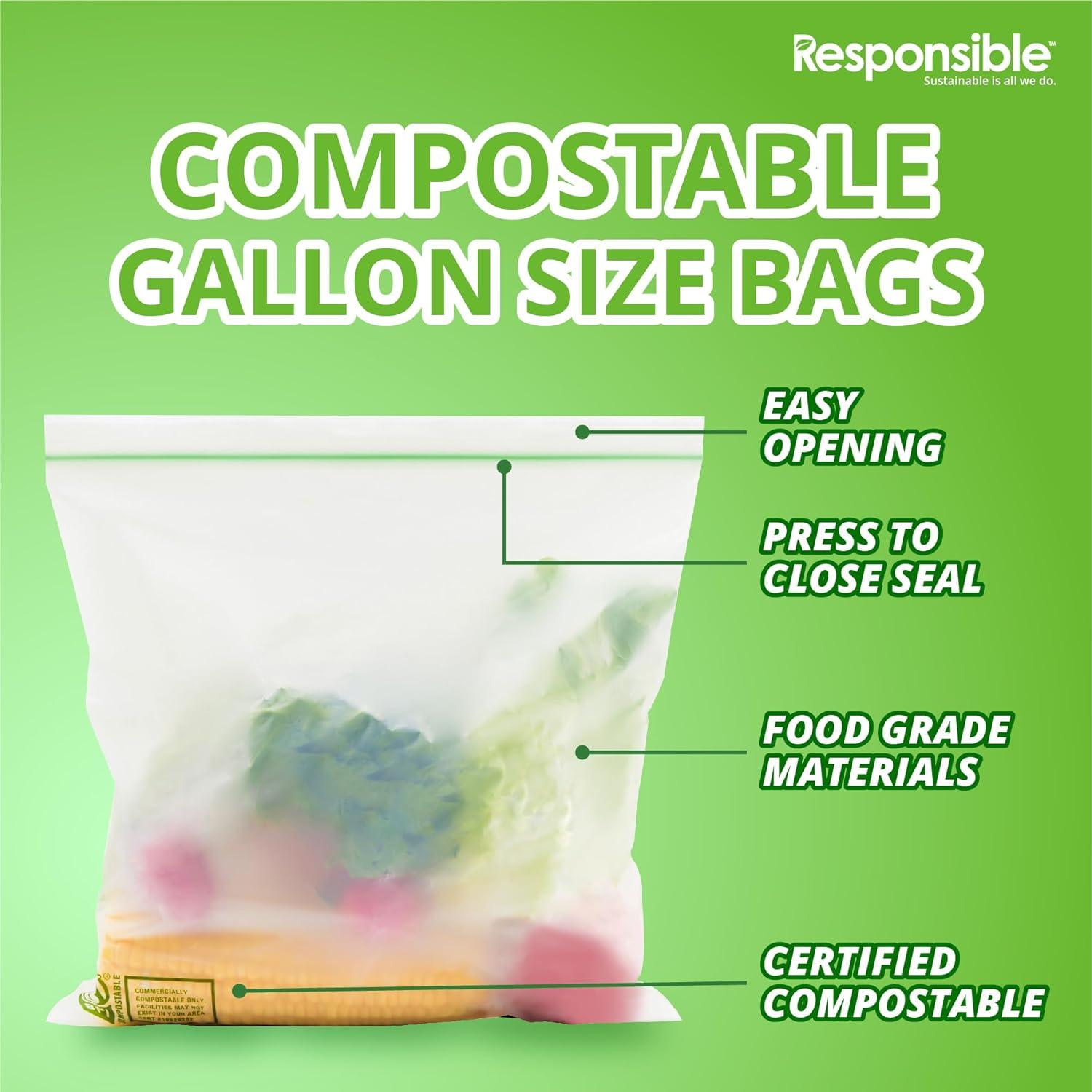 Bolsas Zip Compostables 14 Unidades 3.78L Productos Responsables