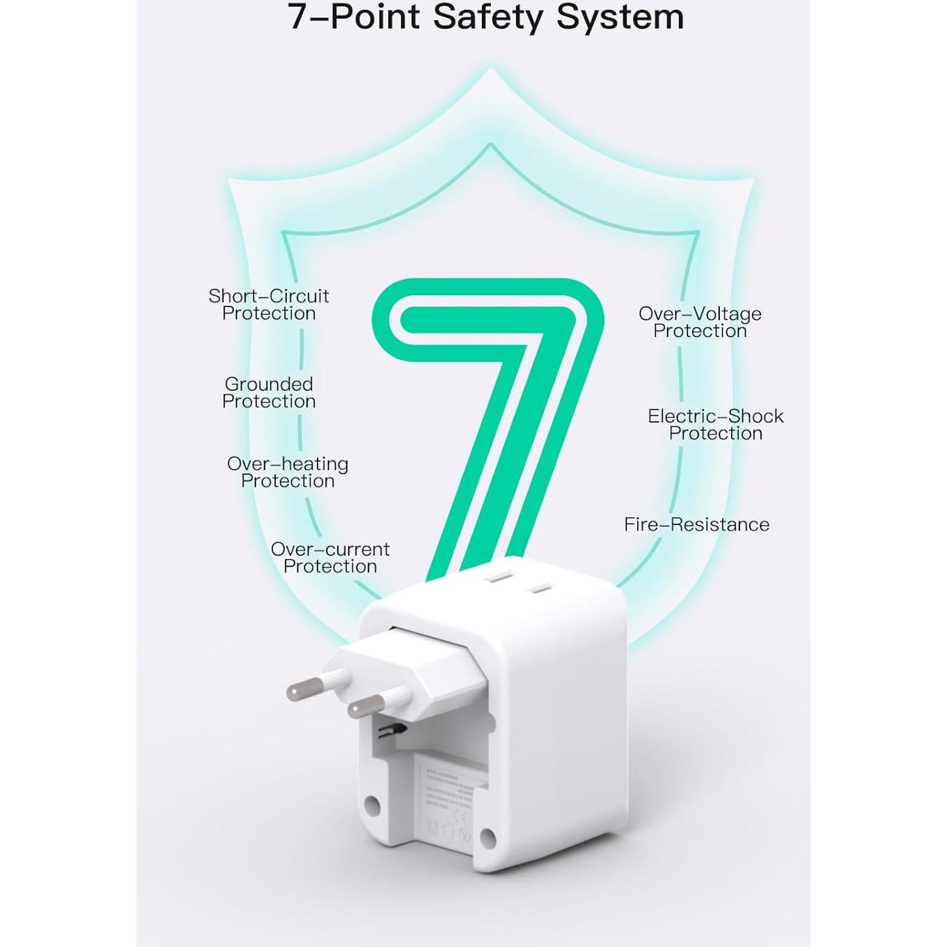 Adaptador de Enchufe de Viaje MIFASOPOWER Tipo C 5 en 1