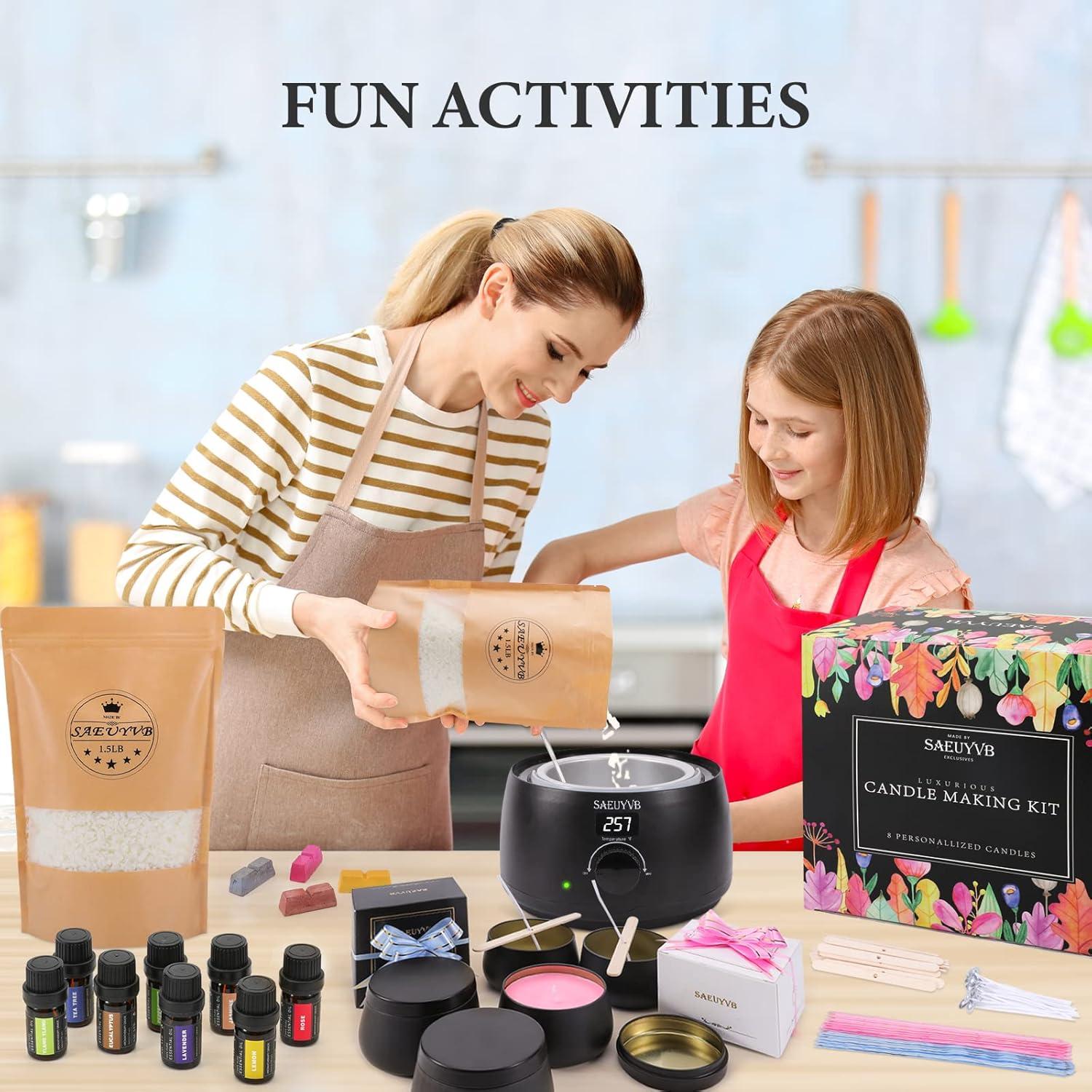 Kit de Fabricación de Velas SAEUYVB con Olla LED y Cera Soja