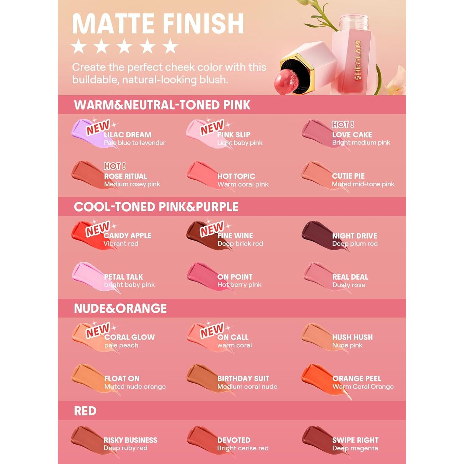 Rubor Líquido SHEGLAM 5.30 ml Color Manzana Caramelo