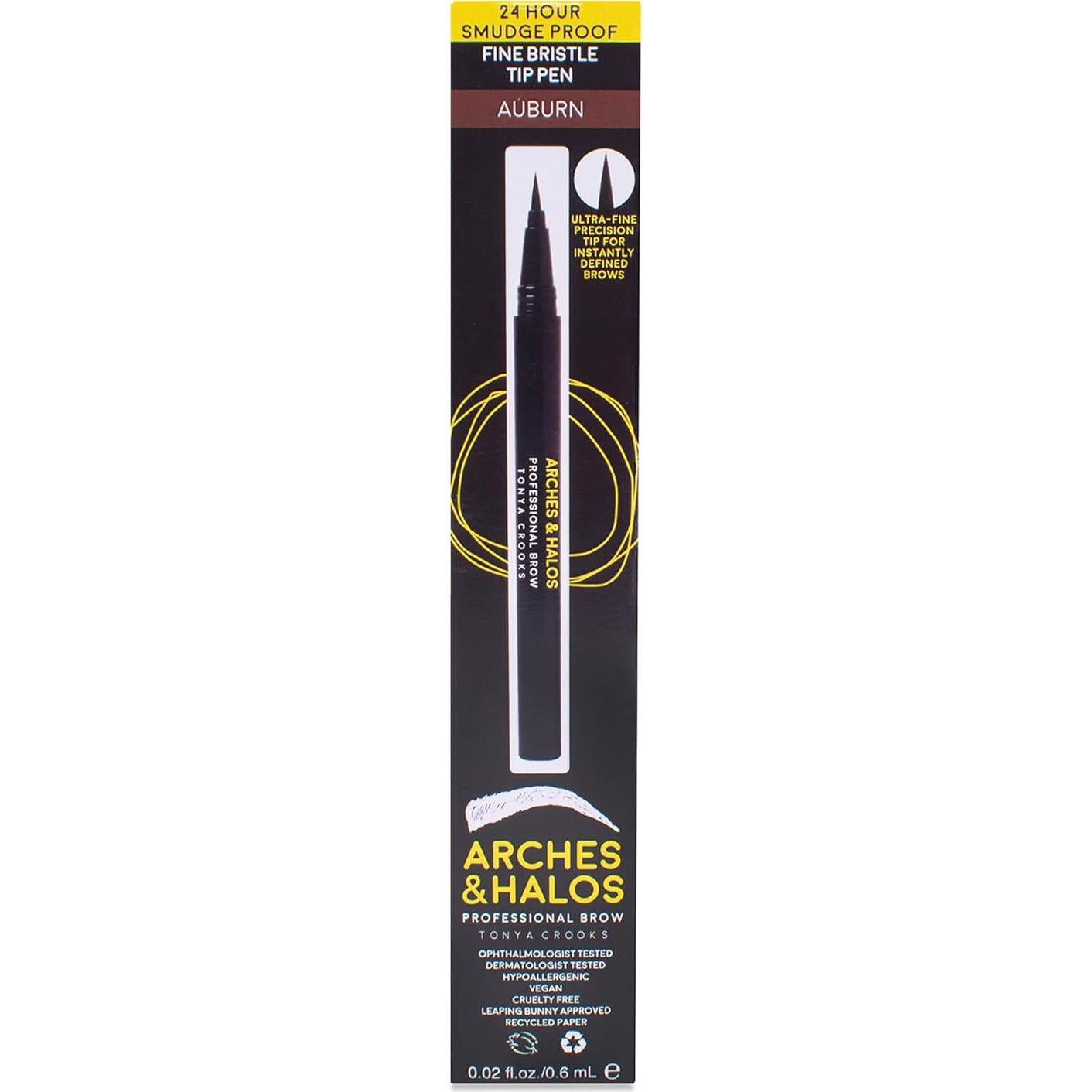 Lápiz de Cejas Arches & Halos Castaño - Vegano, Resistente a Manchas