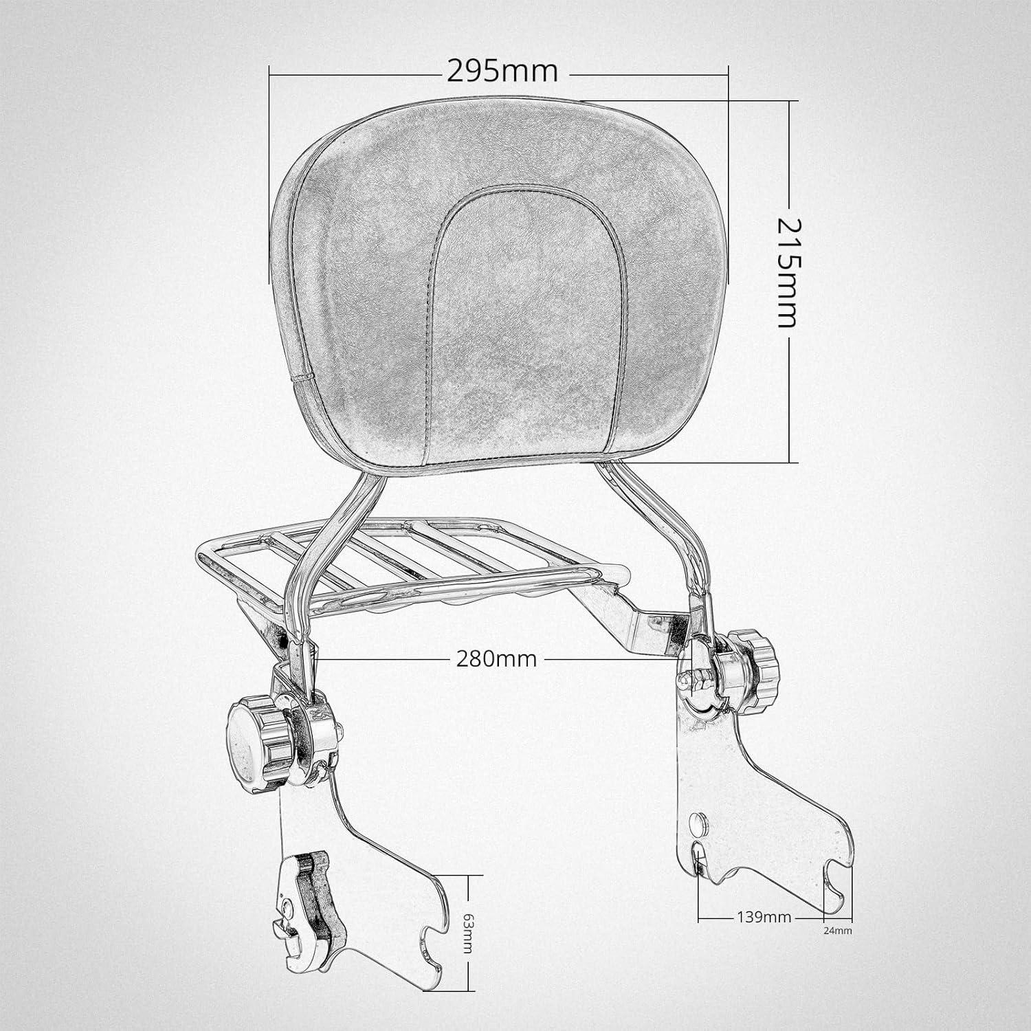 Respaldo Sissy Bar Ajustable Oumurs para Harley Touring 1997-2008