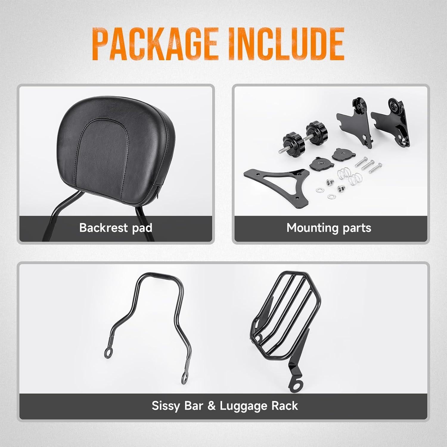 Respaldo Sissy Bar Ajustable Oumurs para Harley Touring 1997-2008