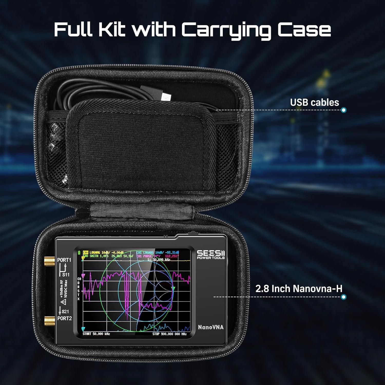 Analizador de Red Vectorial Seesii NanoVNA-H 10KHz-1.5GHz con Funda EVA