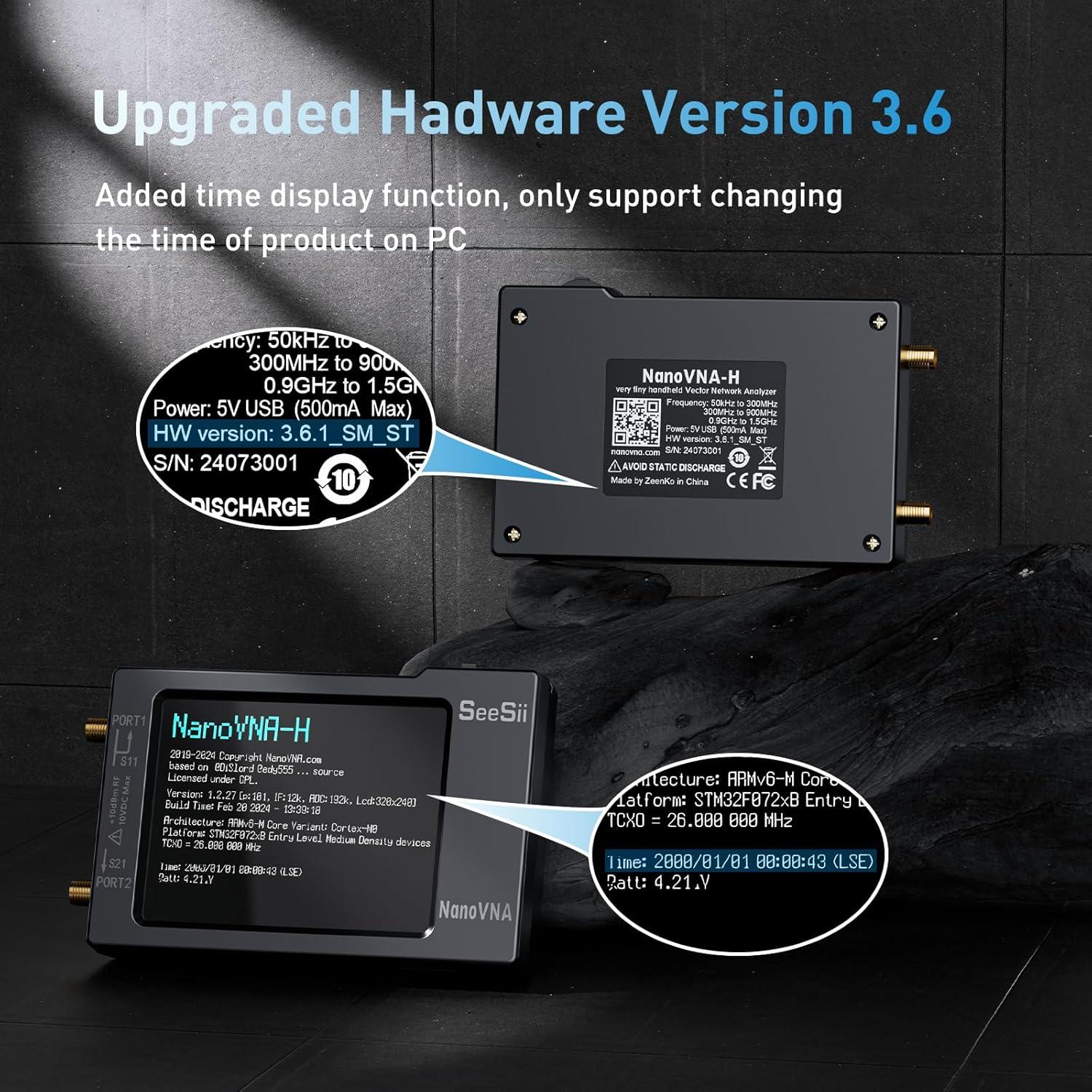 Analizador de Red Vectorial Seesii NanoVNA-H 10KHz-1.5GHz con Funda EVA