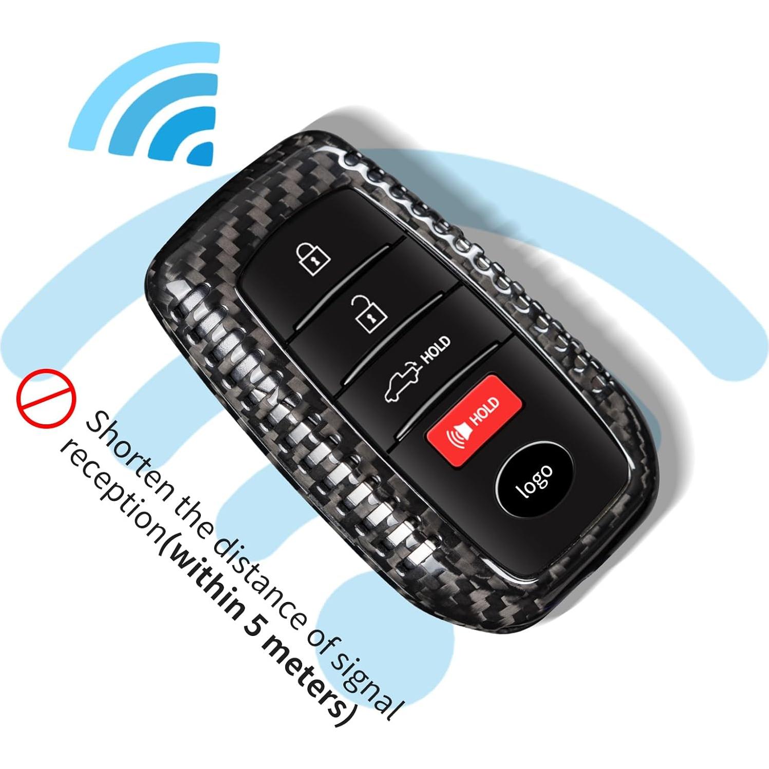 Cubierta de llavero T-carbon para Toyota Venza 2021-2024, fibra de carbono