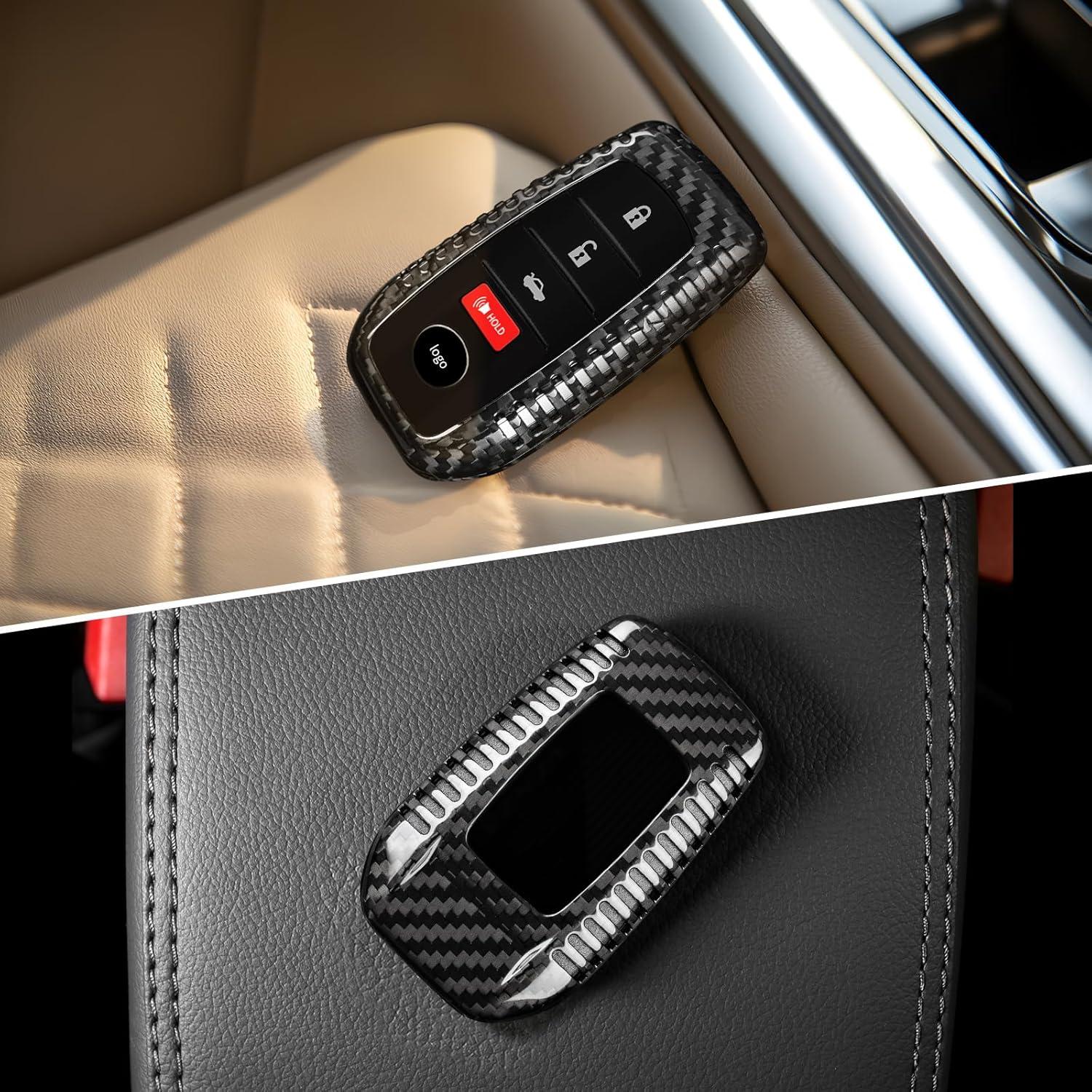 Cubierta de llavero T-carbon para Toyota Venza 2021-2024, fibra de carbono