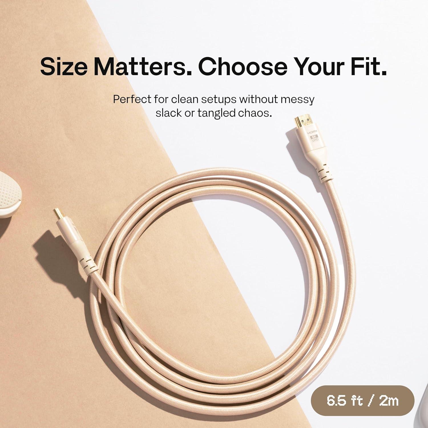 Cable HDMI 2.1 Pixio Beige 1.83 m Ultra Alta Velocidad 8K