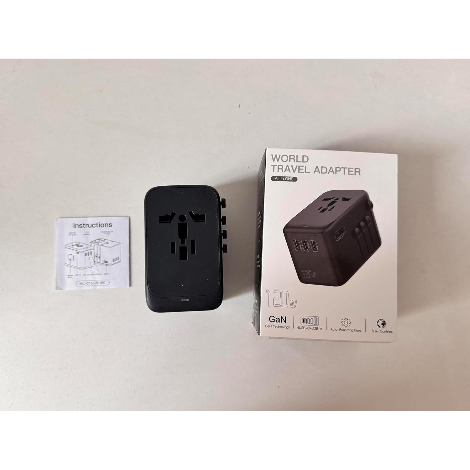 Adaptador de Viaje Internacional Huafeliz 120W 4USB-C 1USB-A