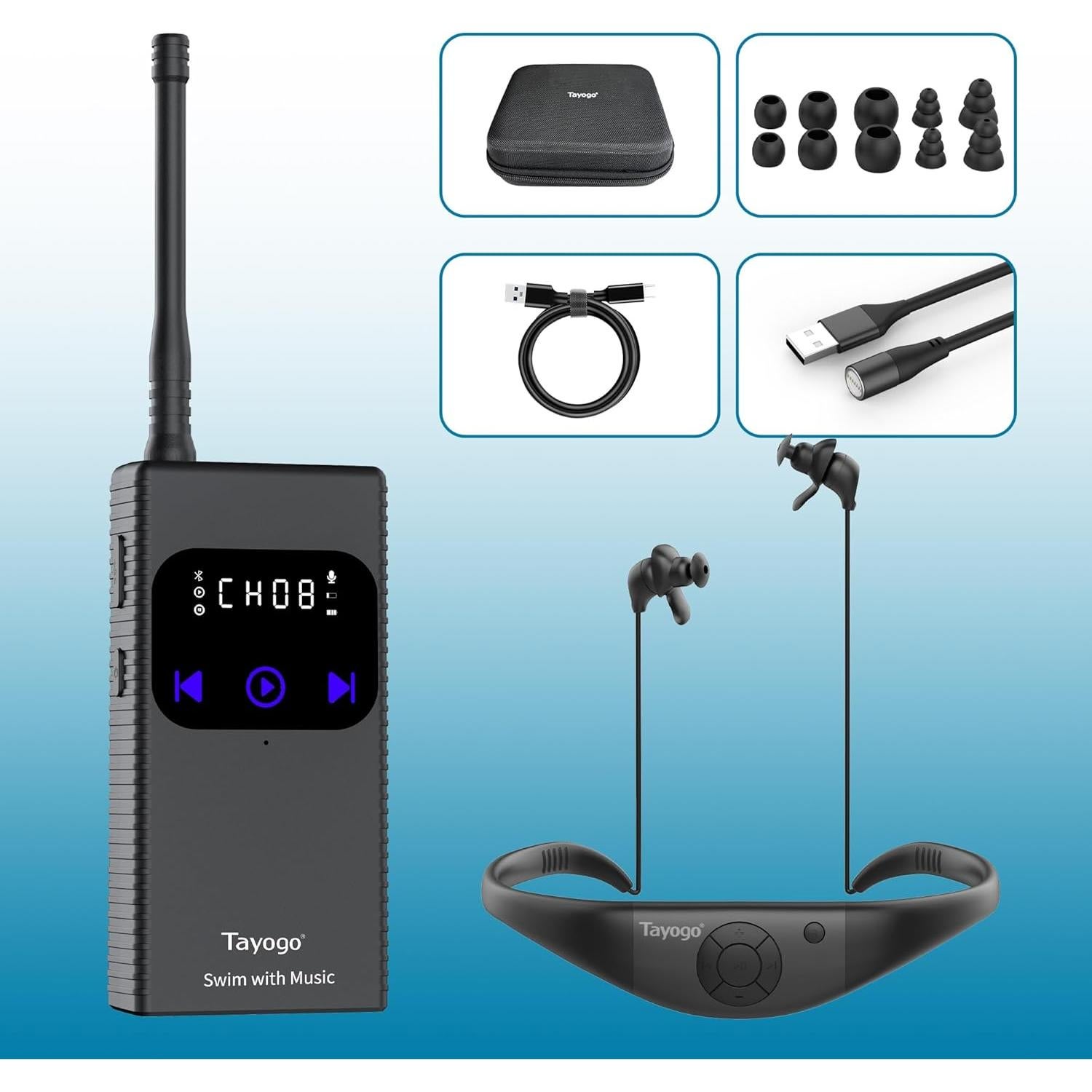 Auriculares de Natación Tayogo W16R Impermeables Bluetooth