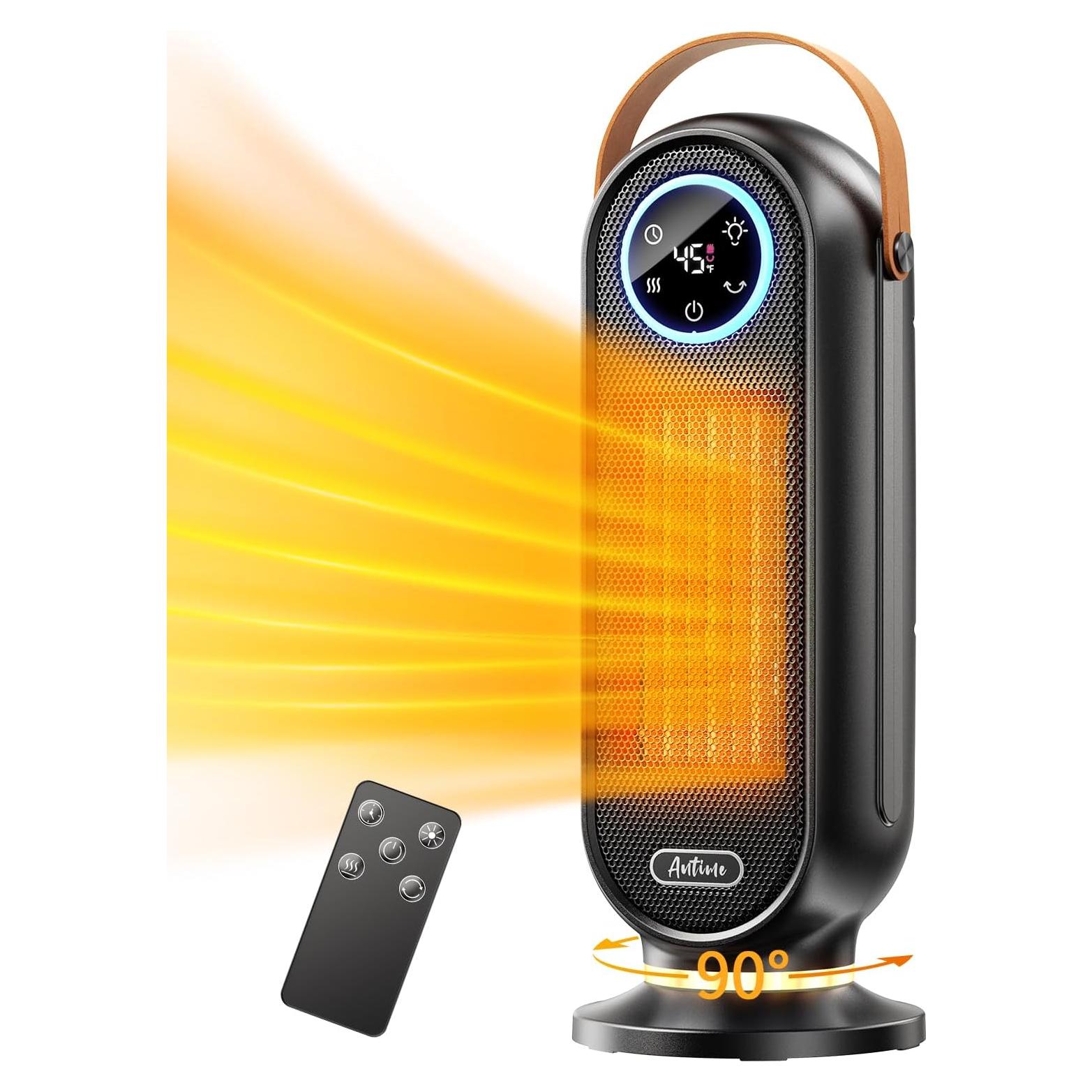 Calentador Eléctrico Portátil Antime 1500W Oscilante 90°