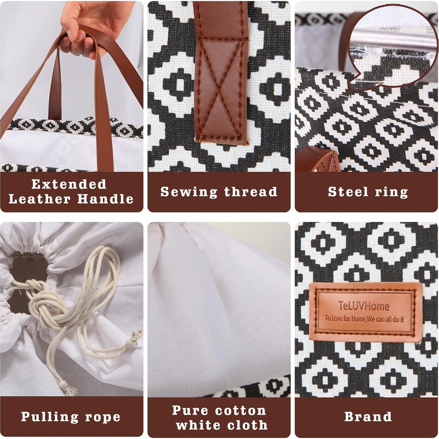 Cesta de Ropa Impermeable TeLUVHome 306L Plegable con Tapa