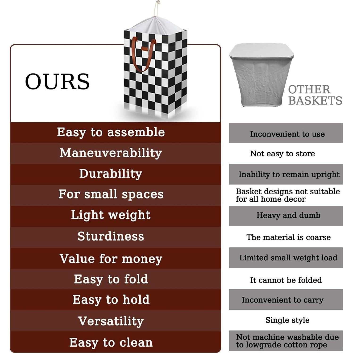 Cesta de Ropa Impermeable TeLUVHome 306L Plegable con Tapa