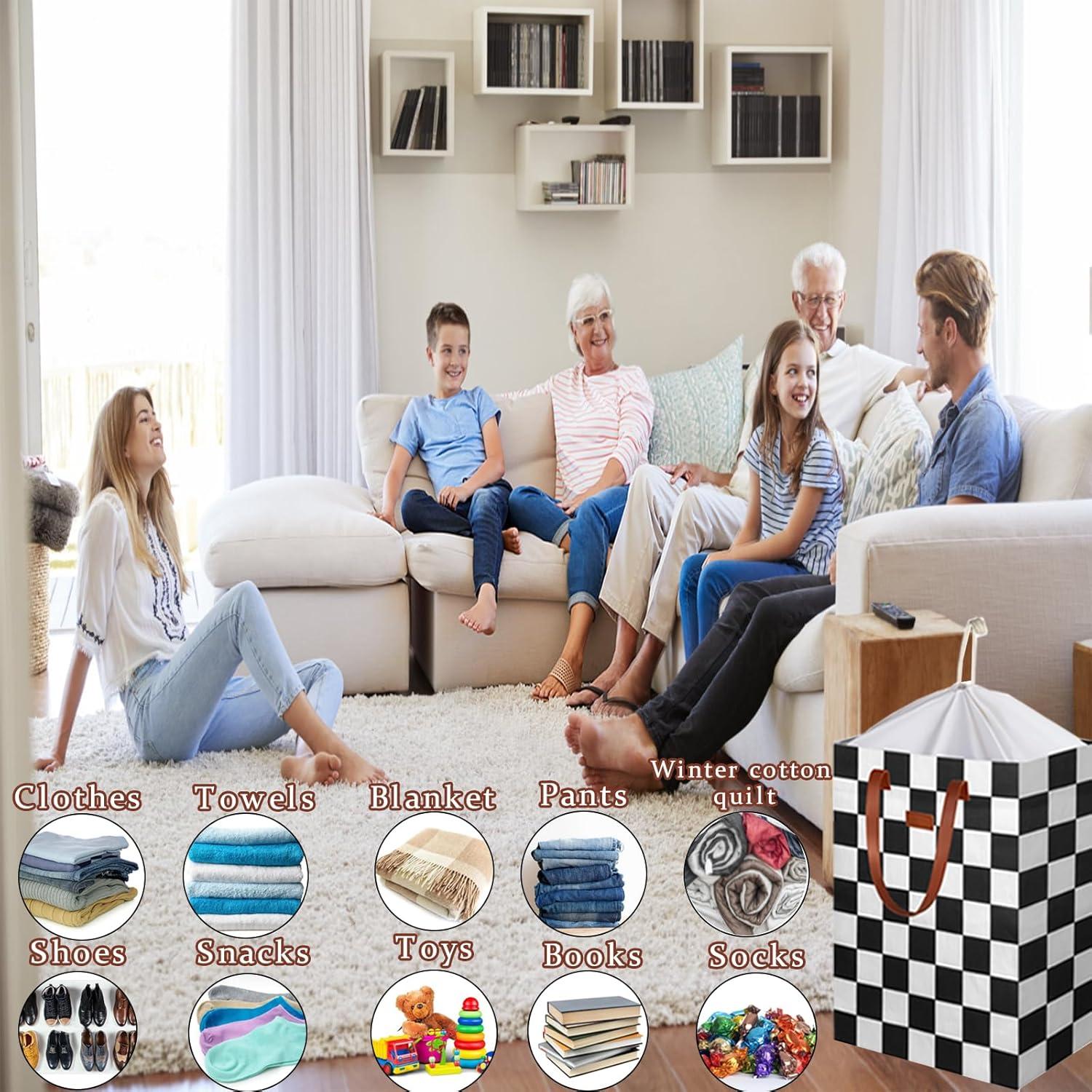 Cesta de Ropa Impermeable TeLUVHome 306L Plegable con Tapa