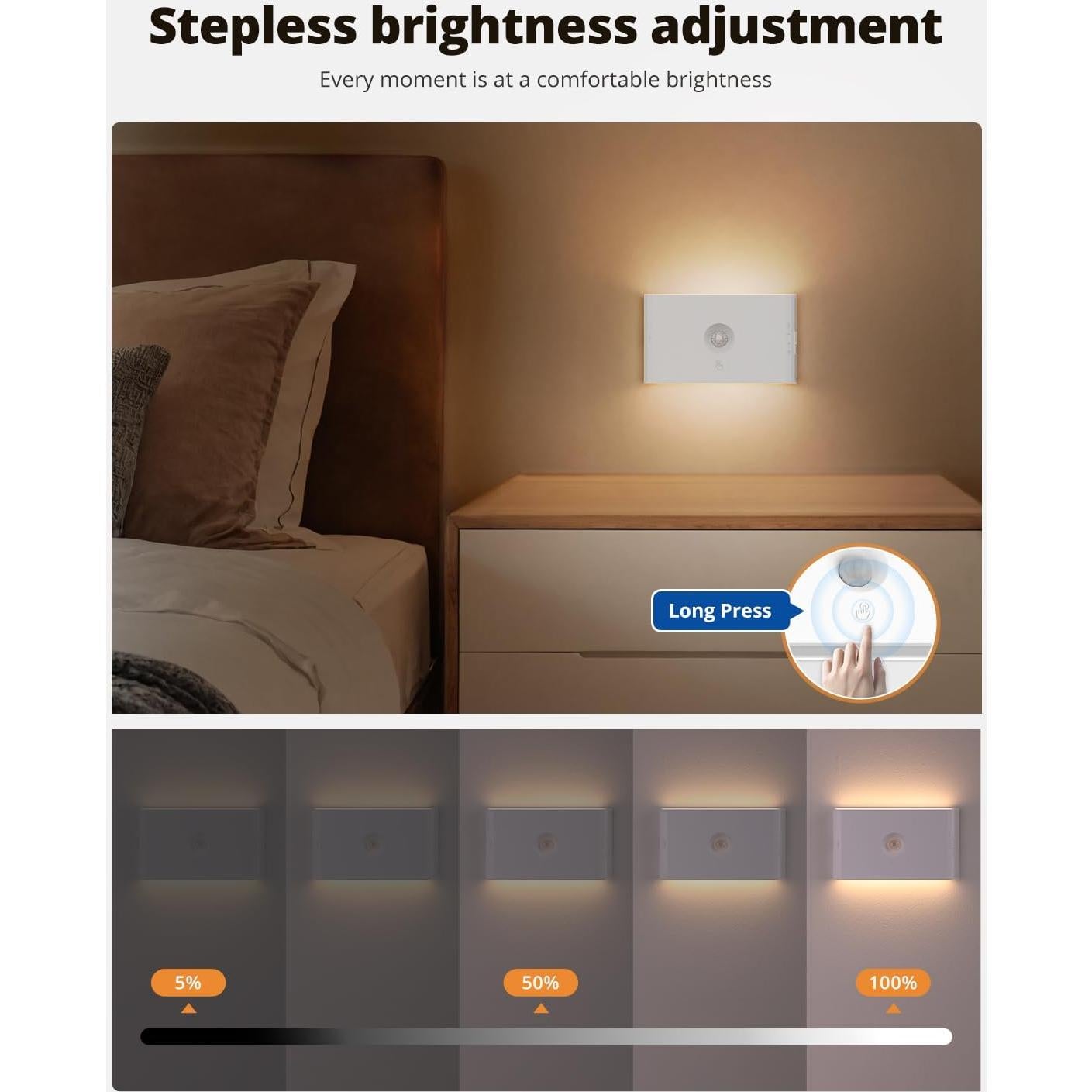 Luz Nocturna Recargable con Sensor de Movimiento Wowatt - 3 Paquetes