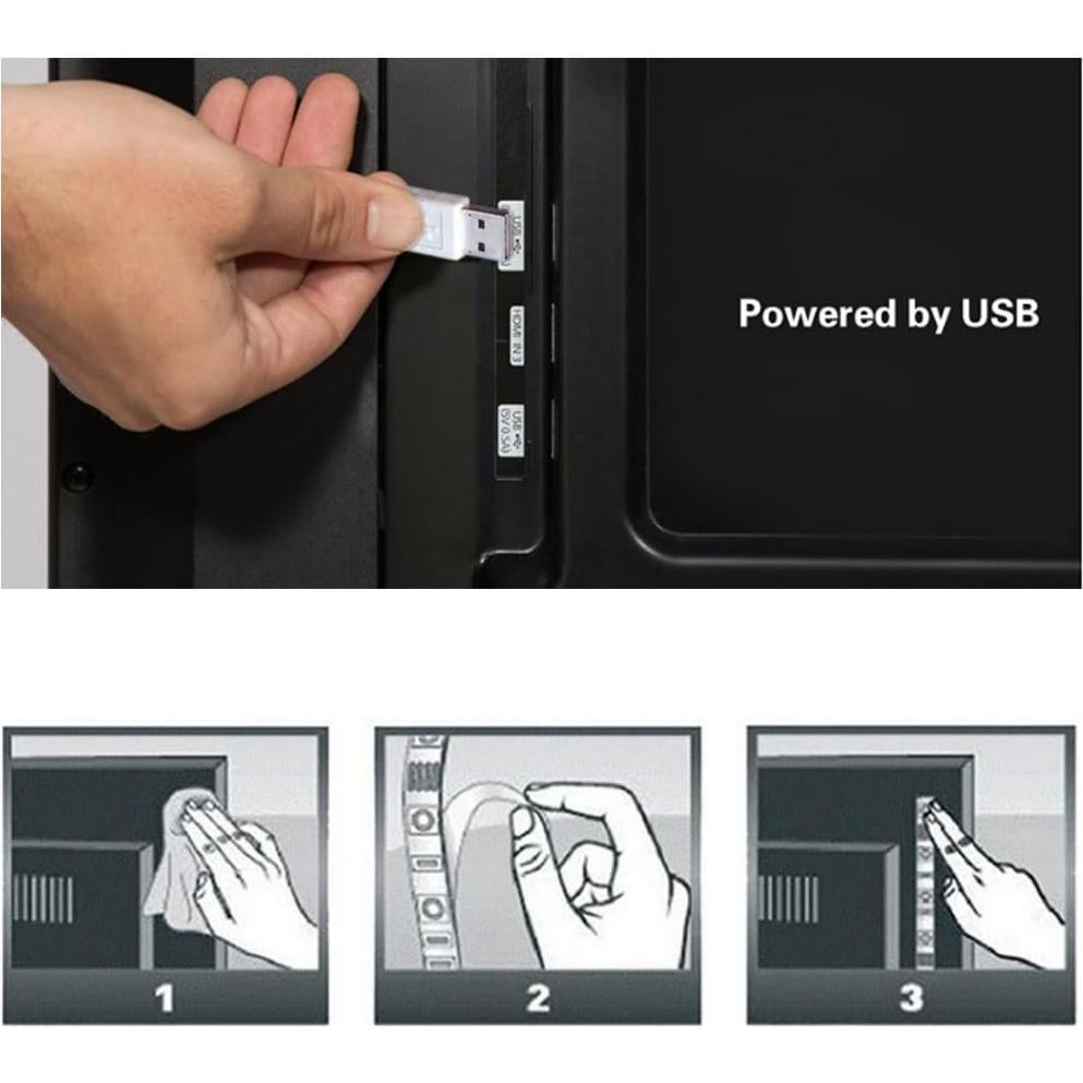 Kit de luces LED USB CPLID para TV 24-60" con control remoto