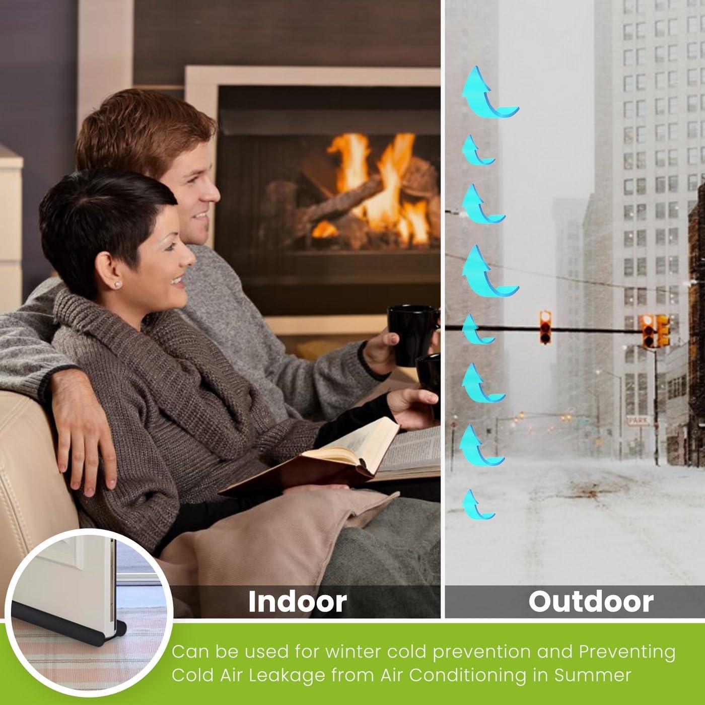 Bloqueador de Corrientes de Aire Kepfire 94 cm Negro Aislamiento