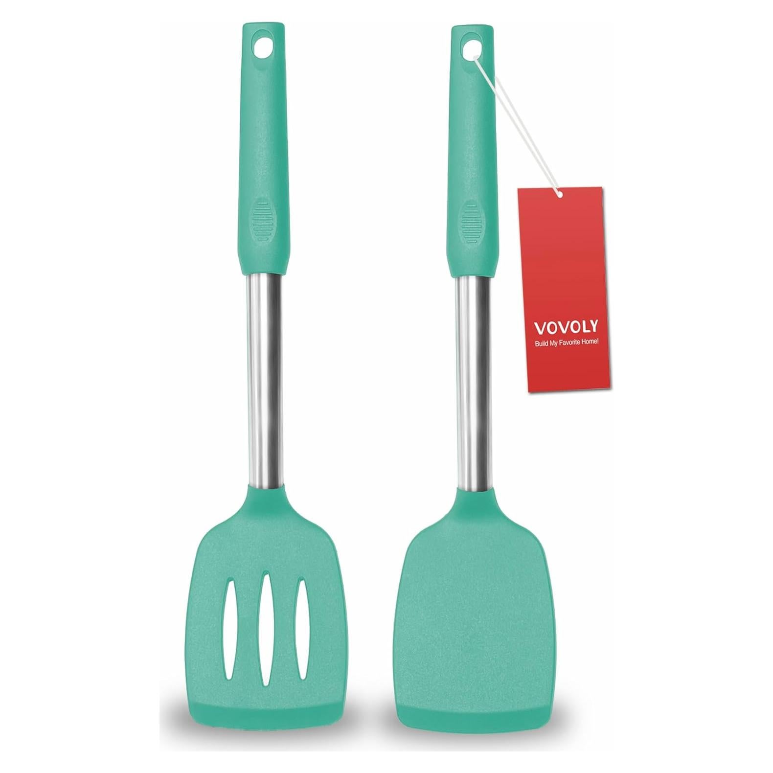 Juego de 2 Espátulas de Silicona VOVOLY Verde Azulado