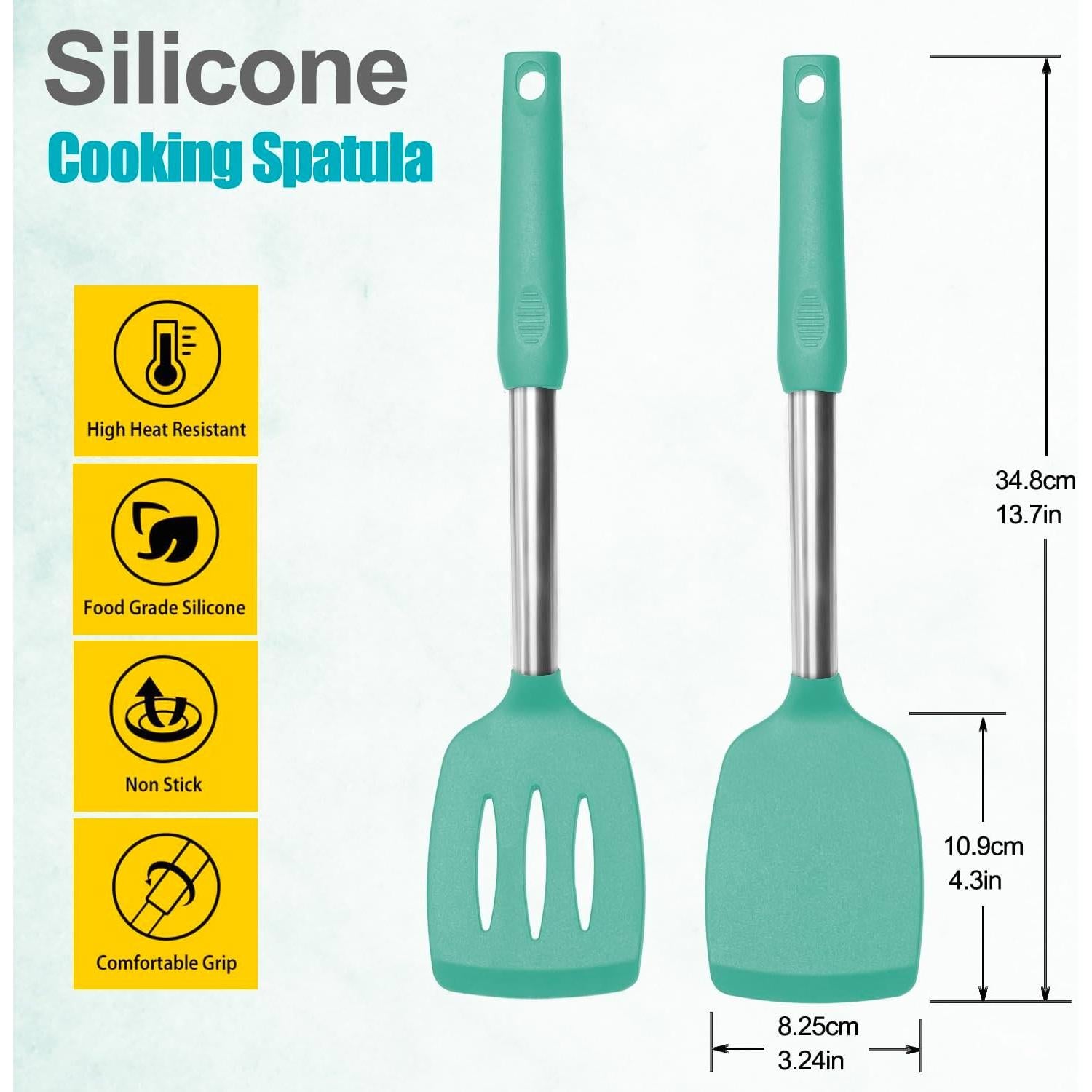 Juego de 2 Espátulas de Silicona VOVOLY Verde Azulado