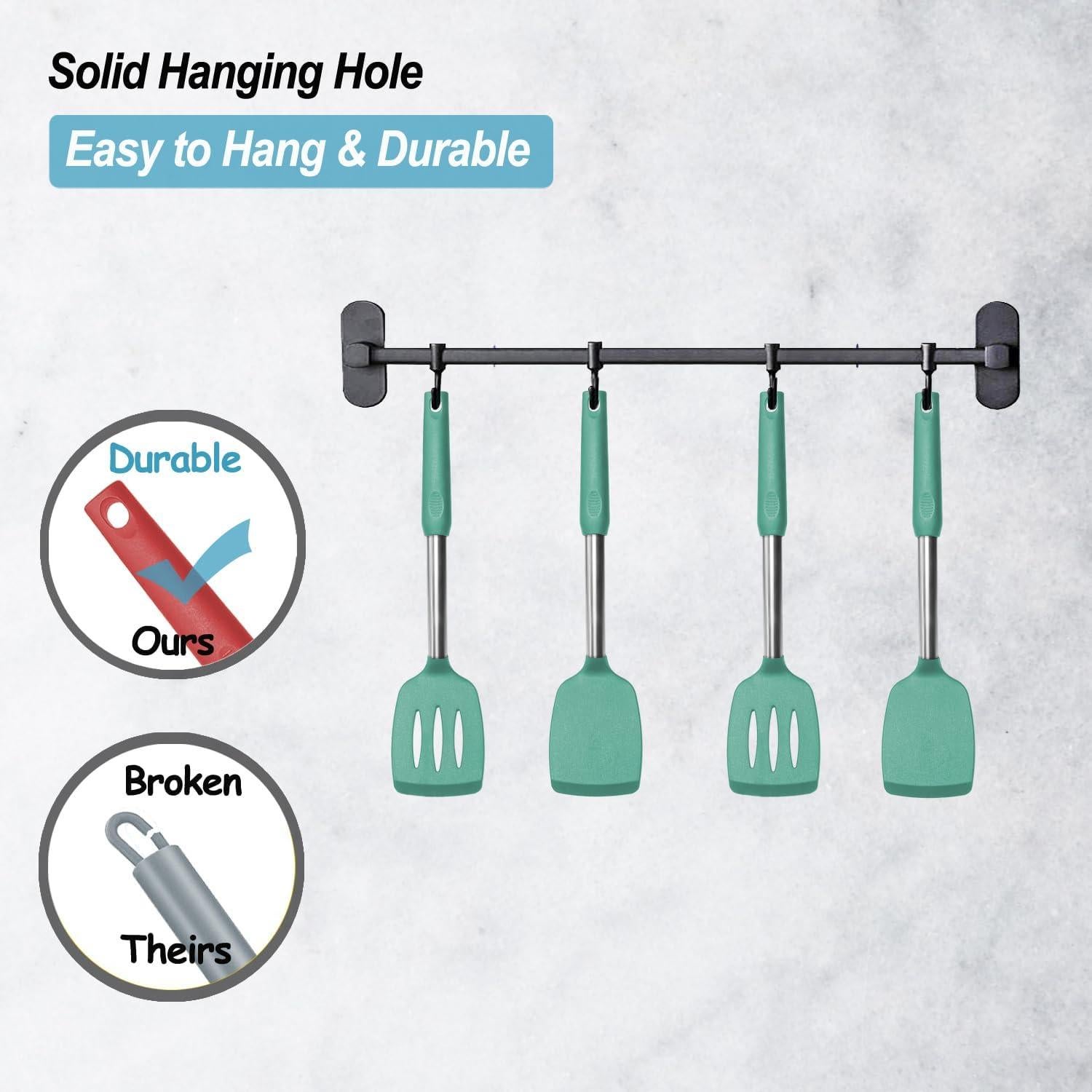 Juego de 2 Espátulas de Silicona VOVOLY Verde Azulado