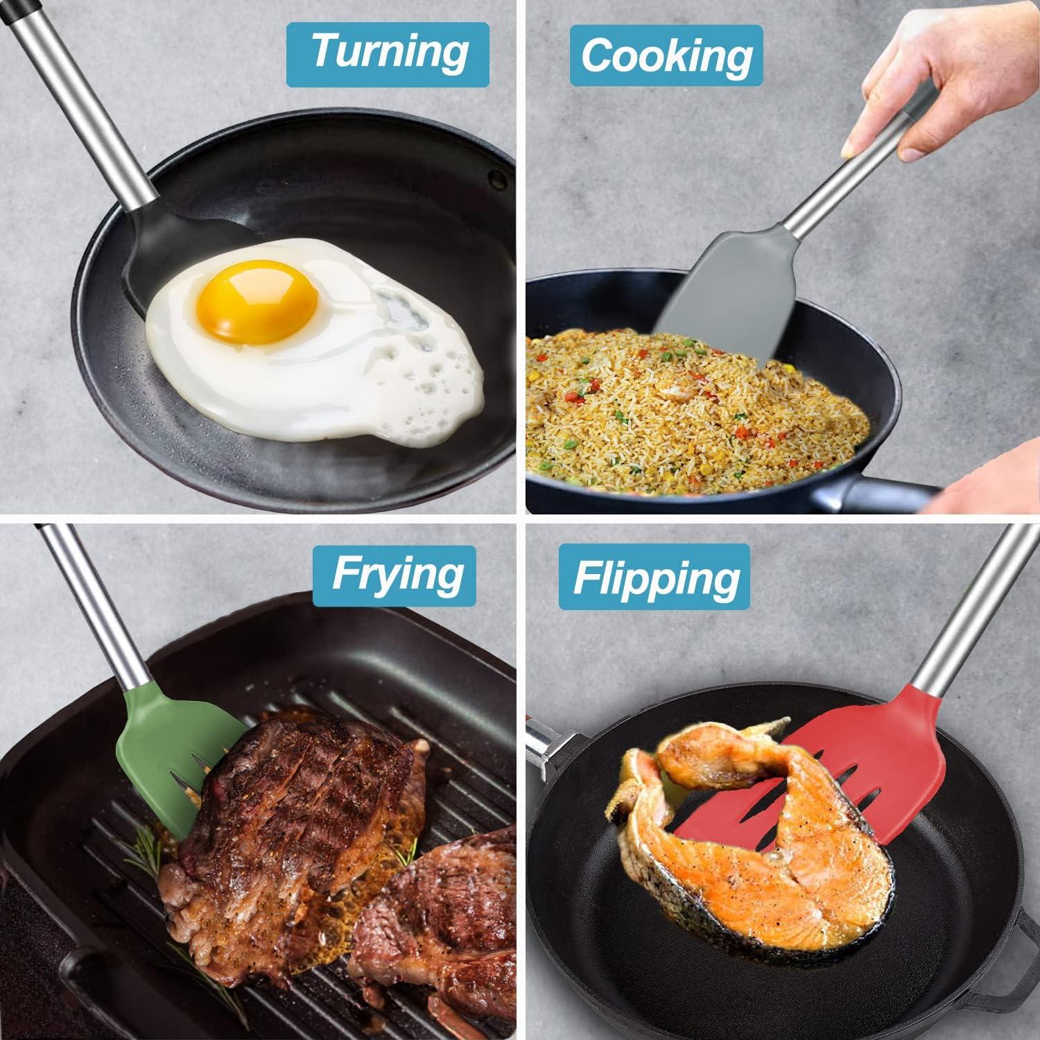 Juego de 2 Espátulas de Silicona VOVOLY Verde Azulado